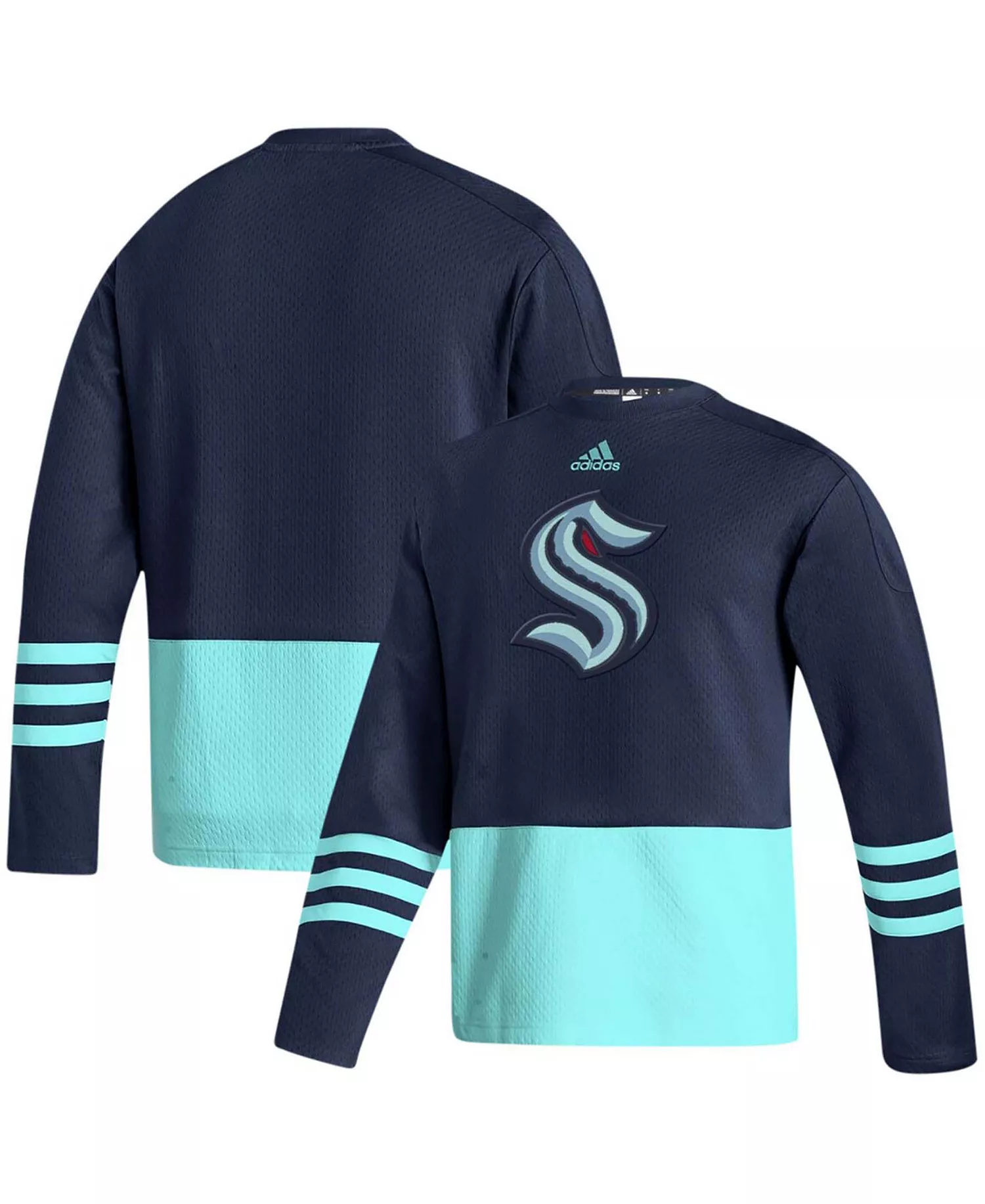 Men's Deep Sea Blue Seattle Kraken Logo AEROREADY Pullover Sweater - Deep Sea Blue - M