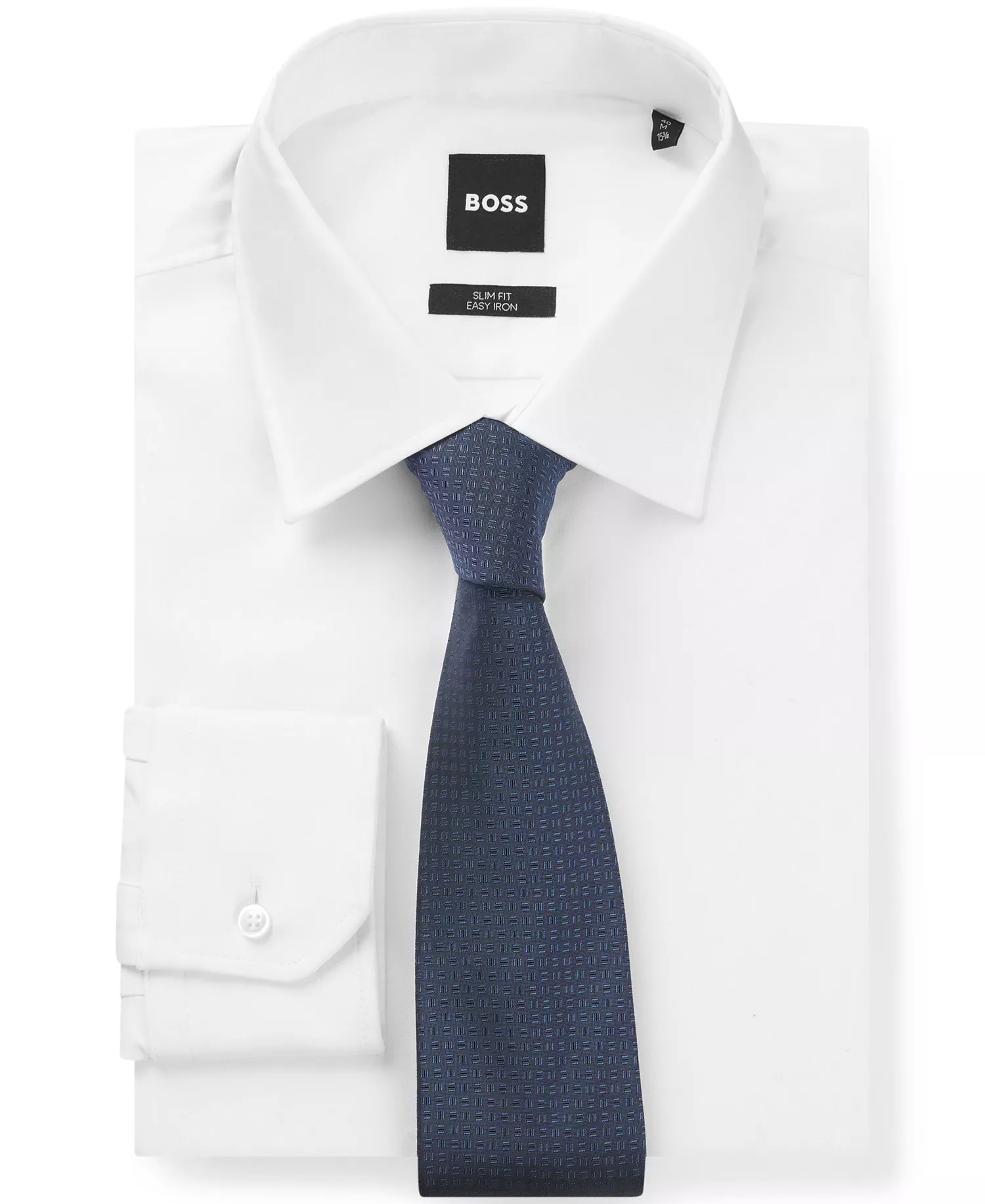 Men's Silk Blend Jacquard-Pattern Tie - Open Blue - ONE SIZE