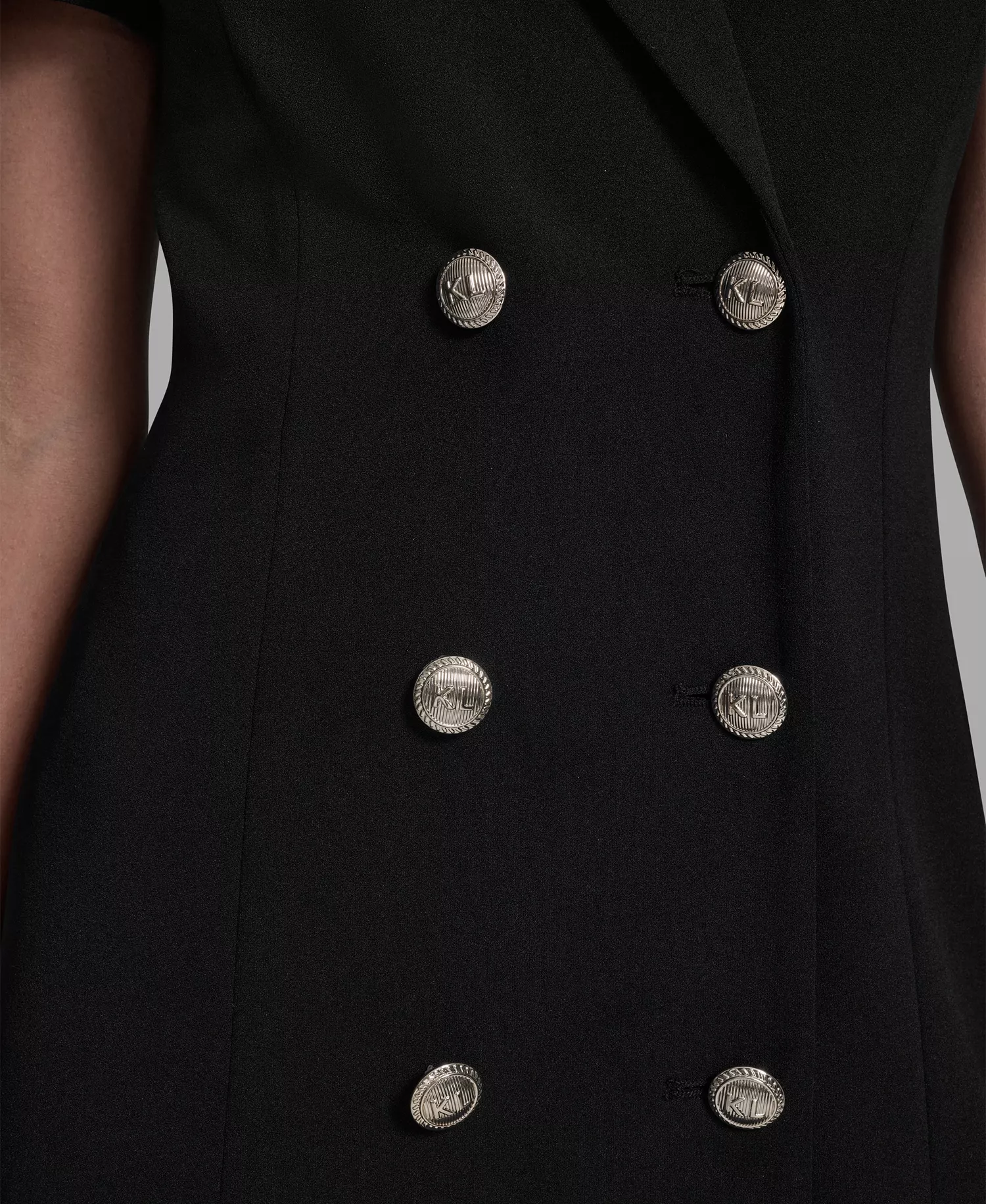 Women's Short-Sleeve Blazer Dress - Black - 0