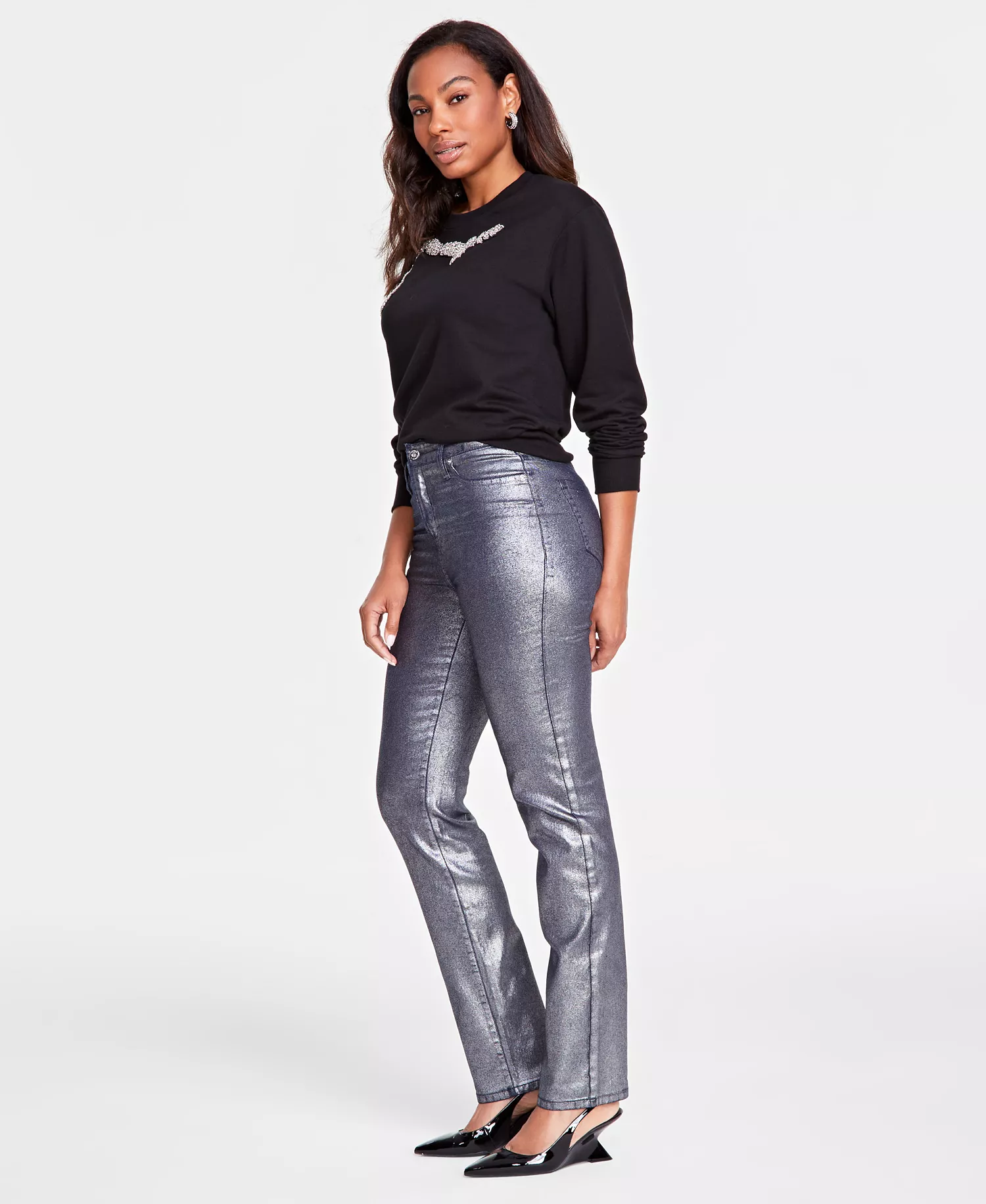 Women's High-Rise Pants, Created for Macy's  - Silver - 10