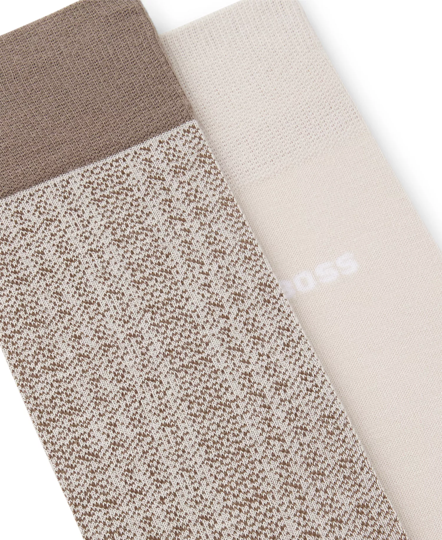 Men's Mini Pattern Soft Socks, 2-Pack - Open Beige - 10-13