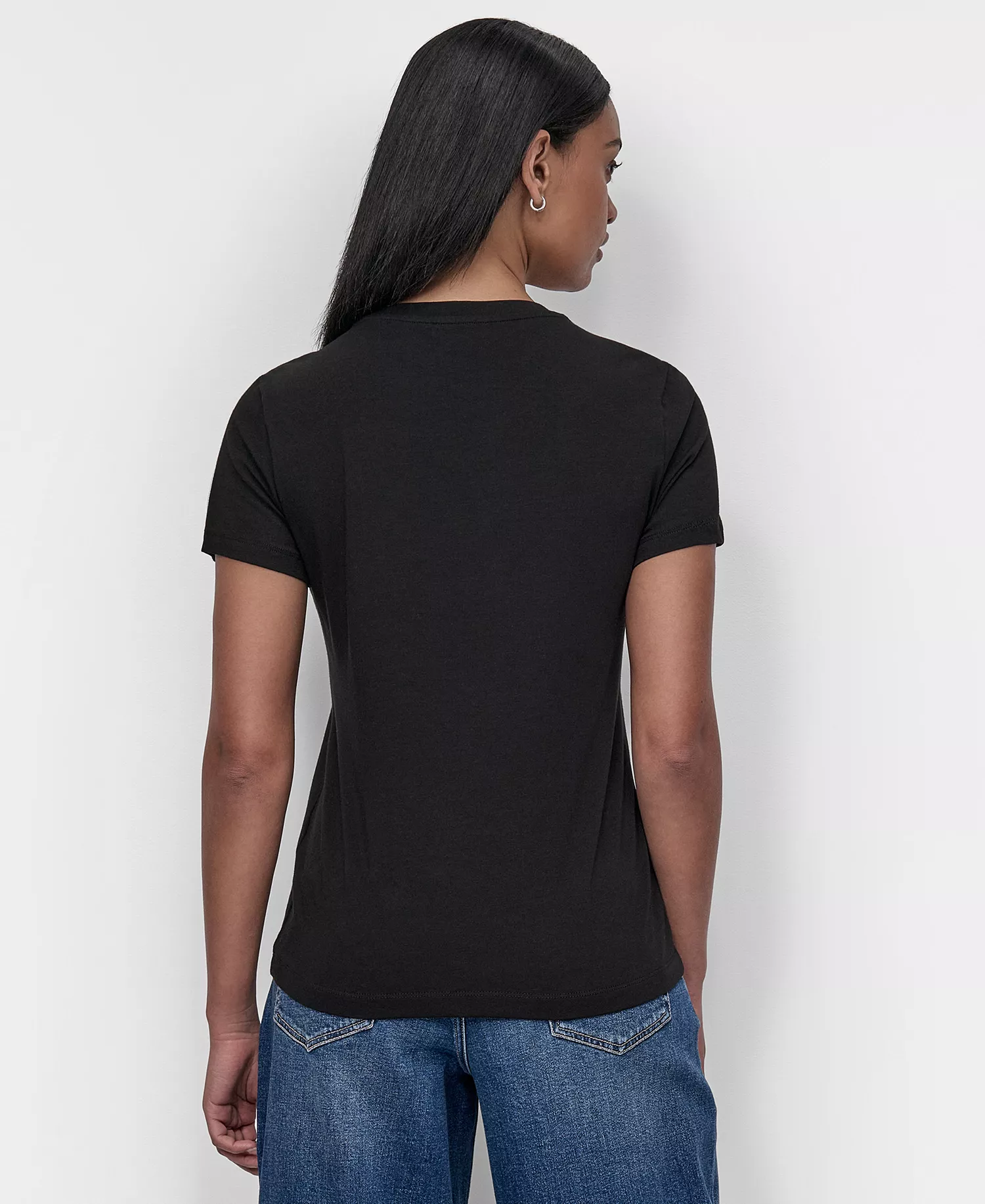 Women's Pins And Patches Crewneck T-Shirt - Black - L