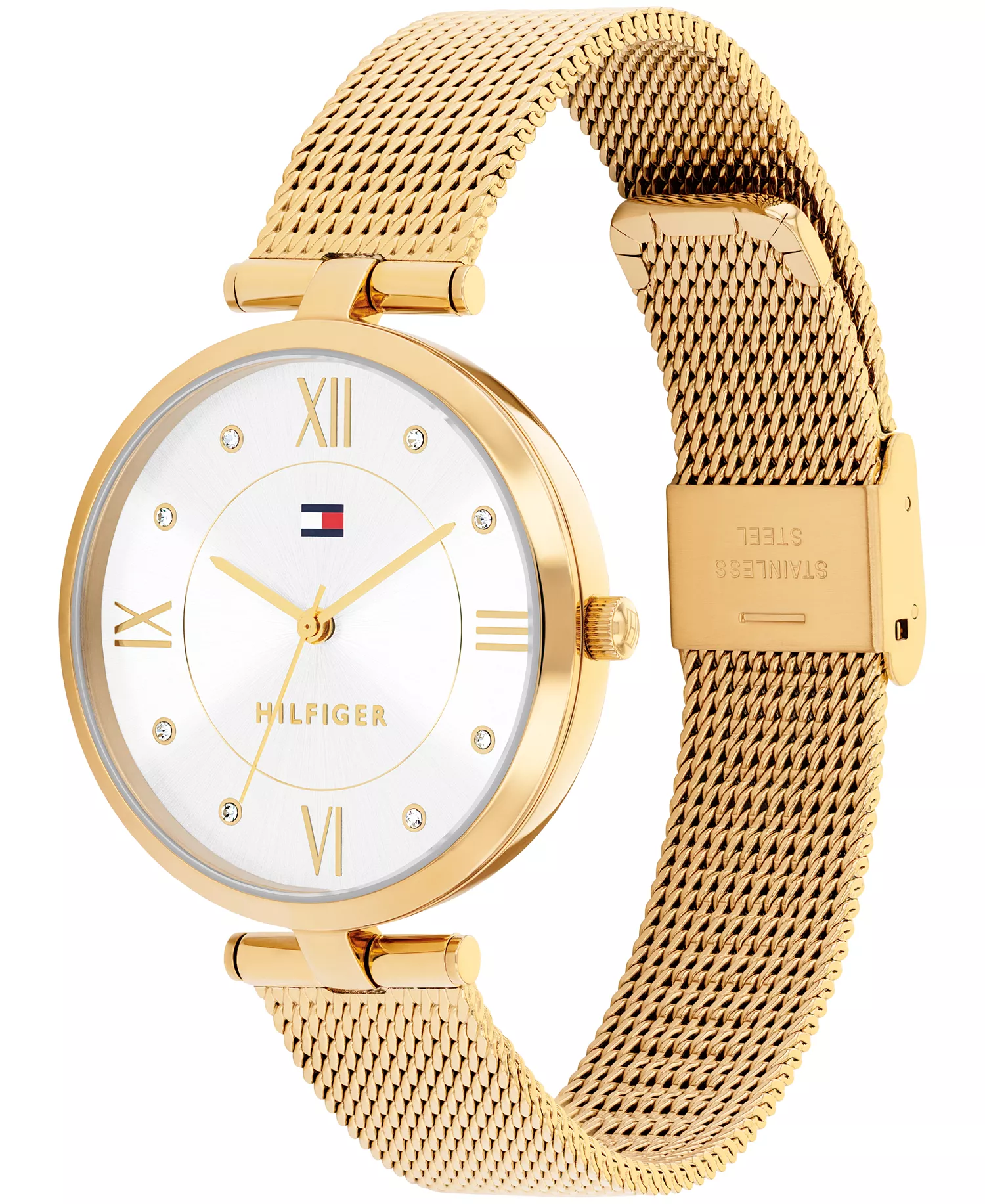 Women's Quartz Gold Tone Stainless Steel Mesh Bracelet Watch, 34mm - Gold - 34