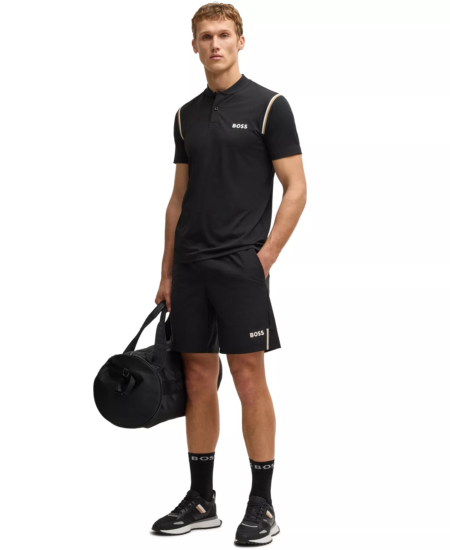 Men’s Moisture Control Active Slim-Fit Polo - Black - L