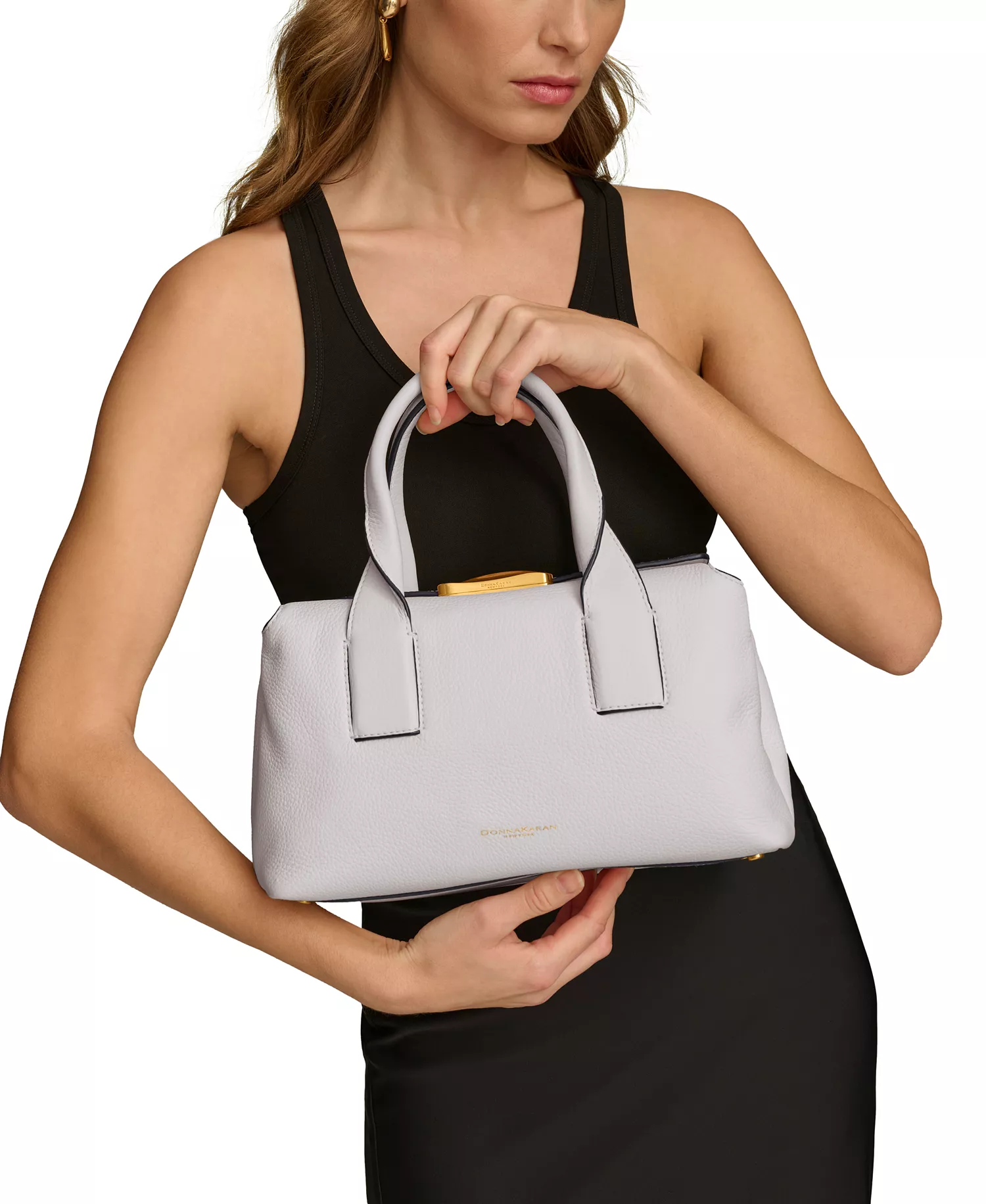 Amagansett Soft-Rolled Leather Satchel with Sculpted Magnet Closure - Black/gold - NO SIZE