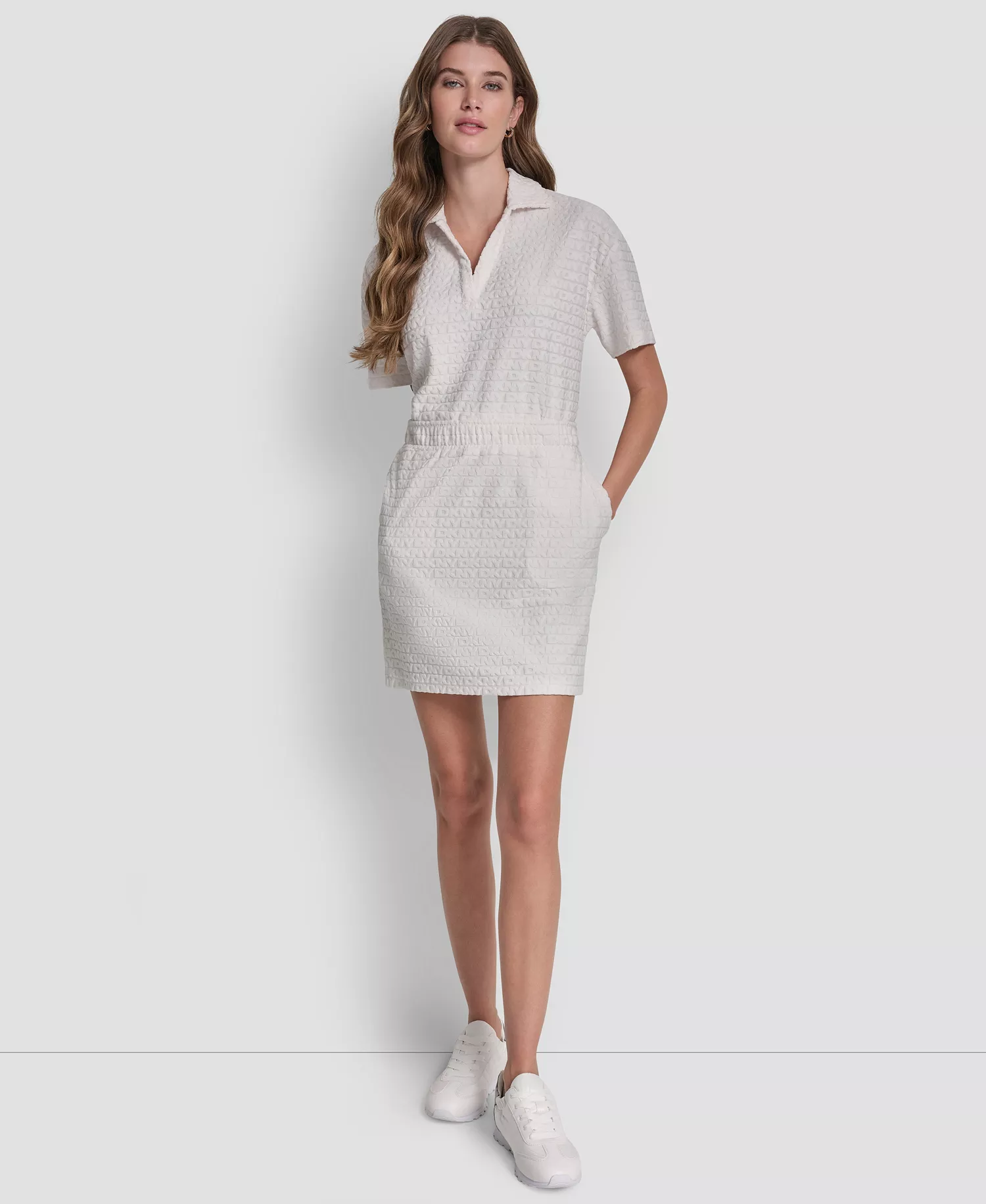 Women's Logo Jacquard Pull-On Mini Skirt - Ivory - L