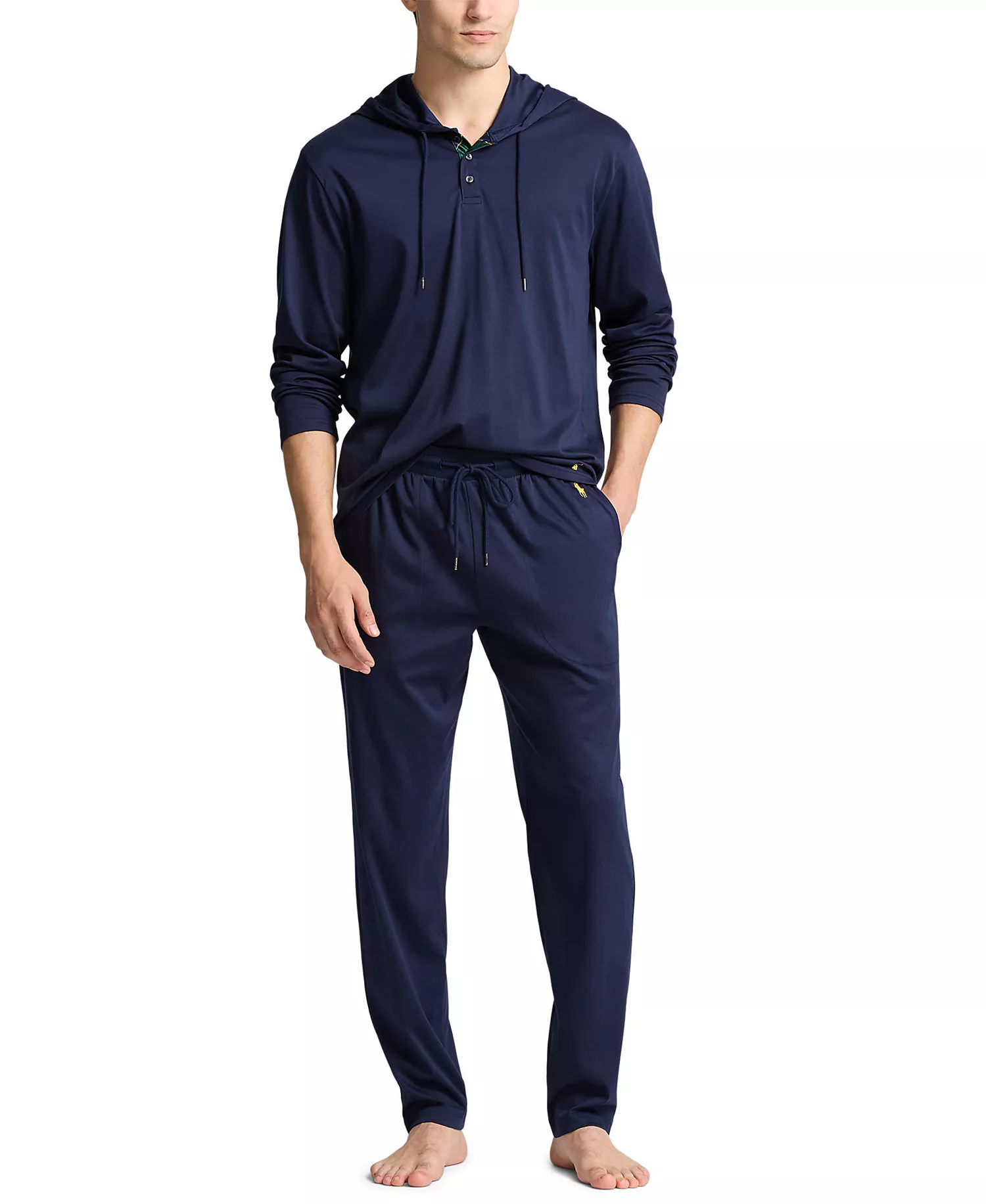 Men's Cotton Sleep Hoodie - Navy - S
