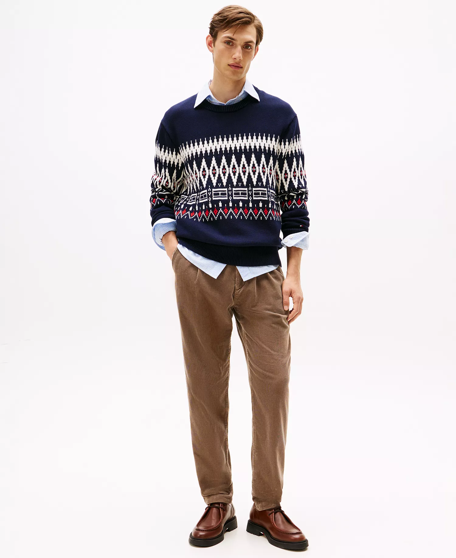 Men's Fair Isle Crewneck Sweater - Desert Sky - M