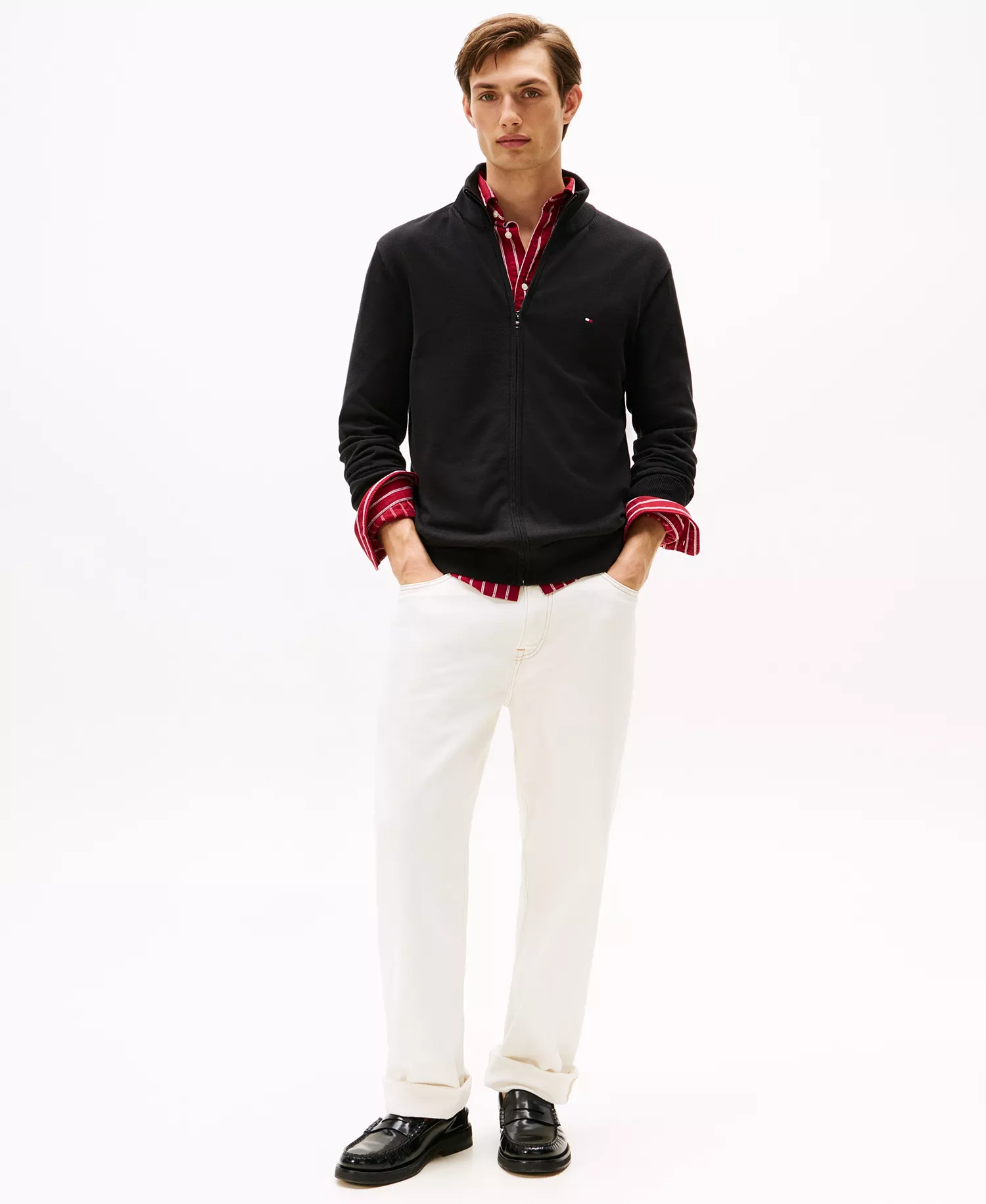 Men's Essential Zip-Thru Sweater - Black - M