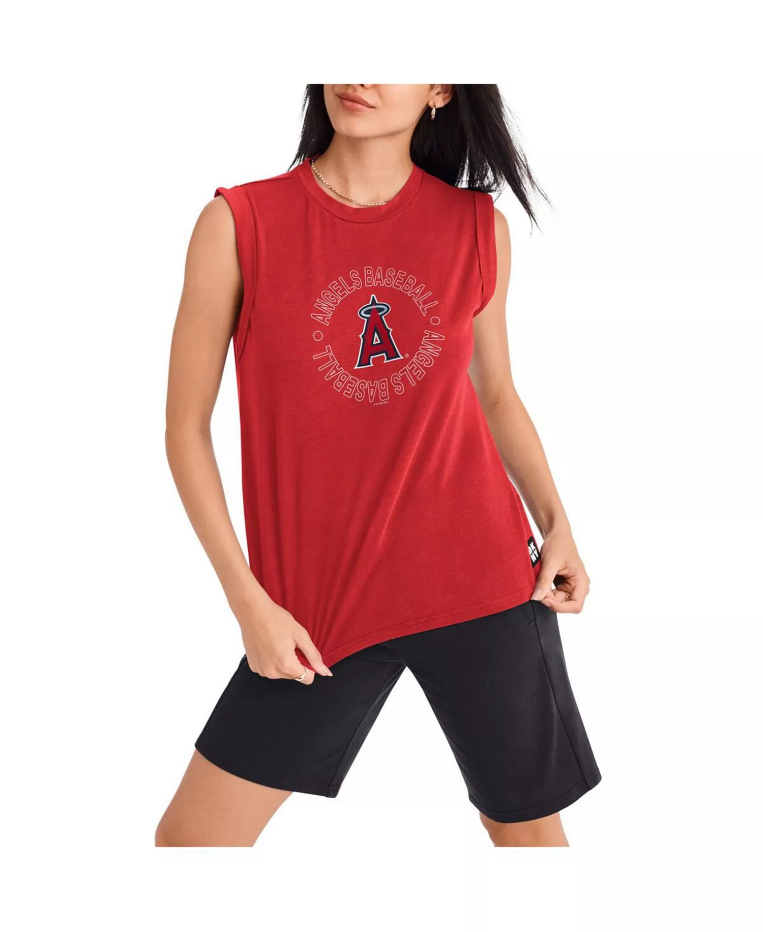 Women's Red Los Angeles Angels Madison Tri-Blend Tank Top - Red - 2XL