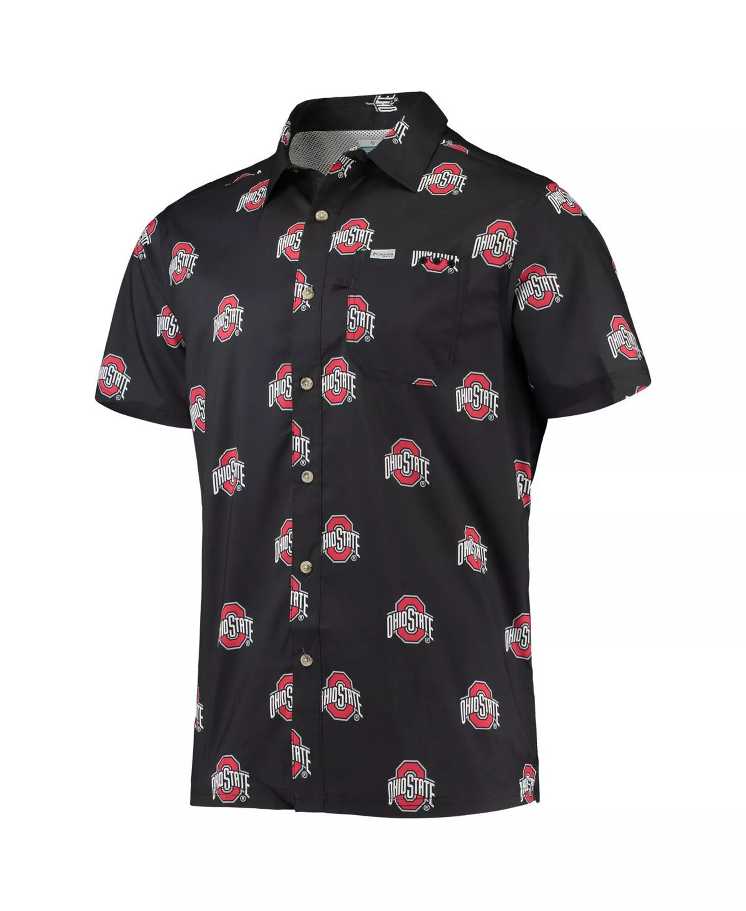 Men's Black Ohio State Buckeyes Super Slack Tide Omni-Shade Button-Up Shirt - Black - M
