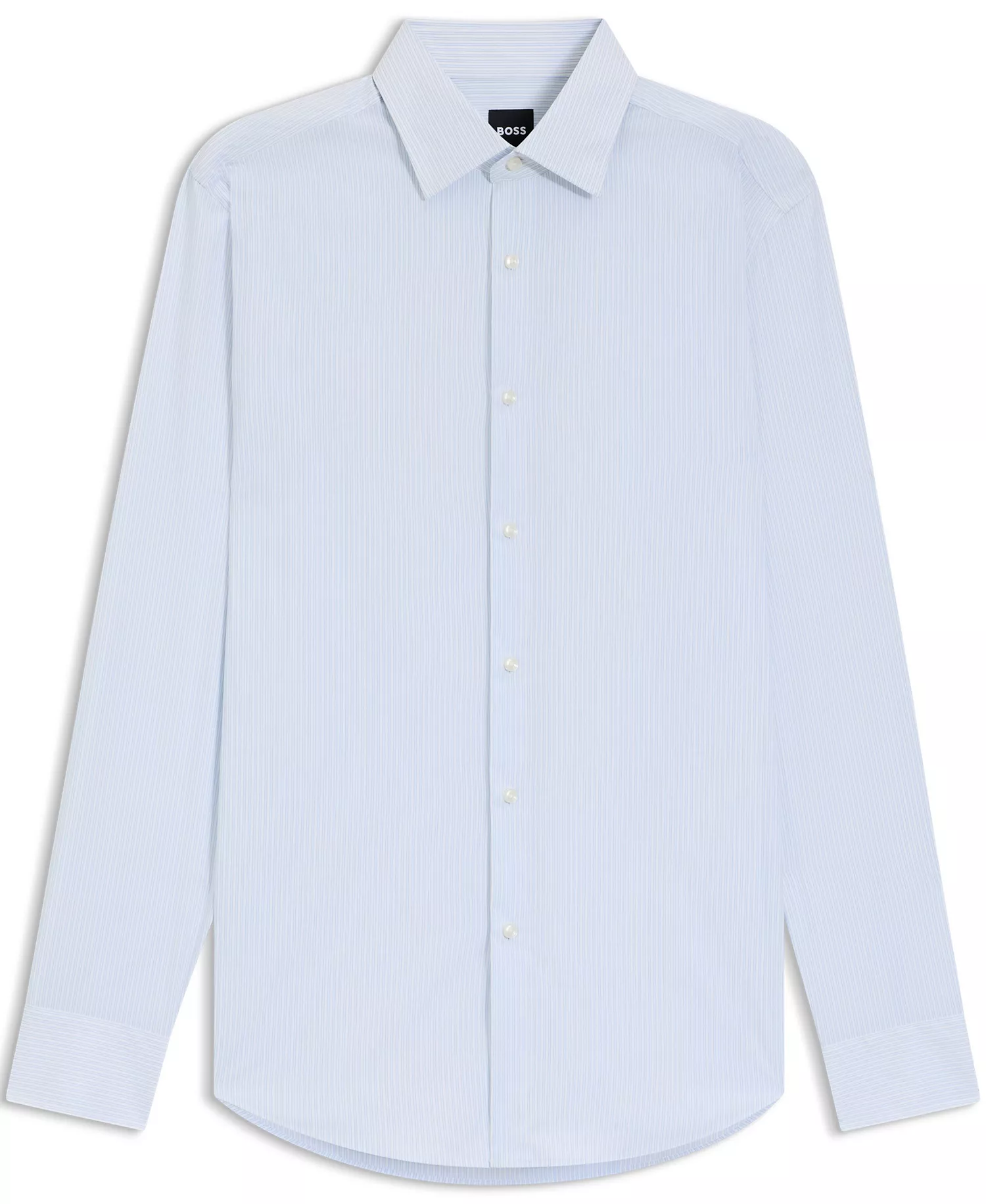 BOSS by Men's Striped Performance-Stretch Slim-Fit Dress Shirt - Open Blue - 14.5