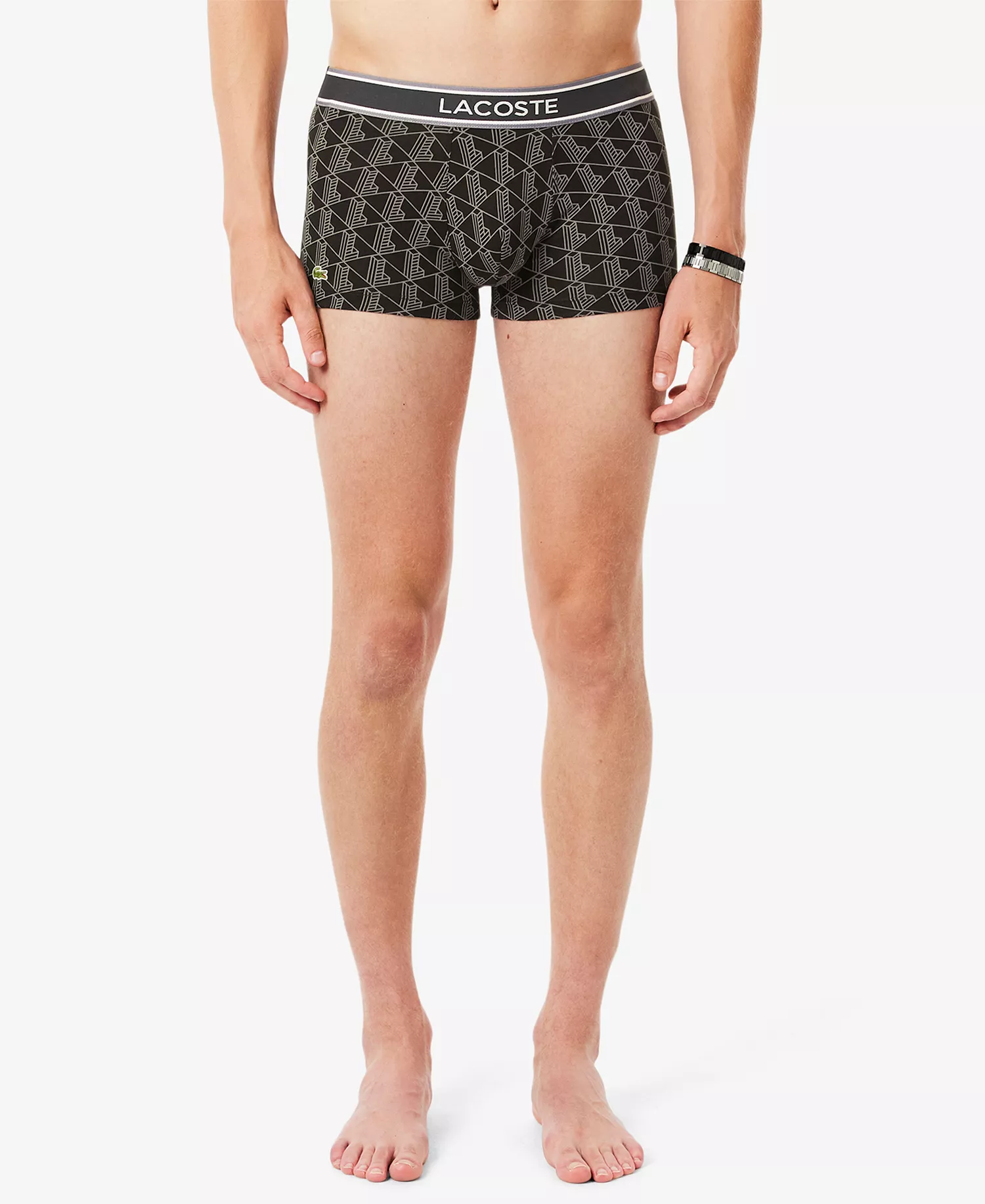 Men's Monogram Trunks, 3-Pack - Black Monogram - L