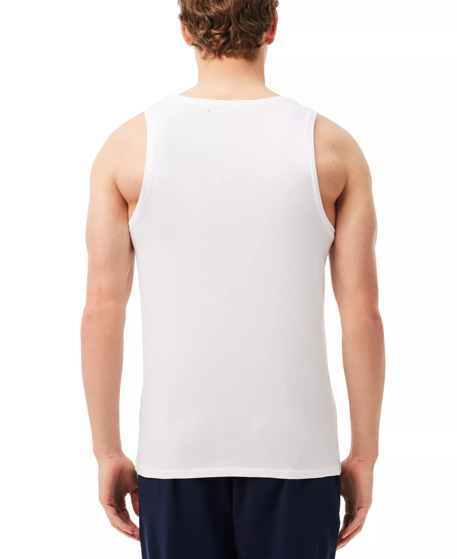 Men's 3-Pack Slim Fit Cotton Tank tops - WHITE - L