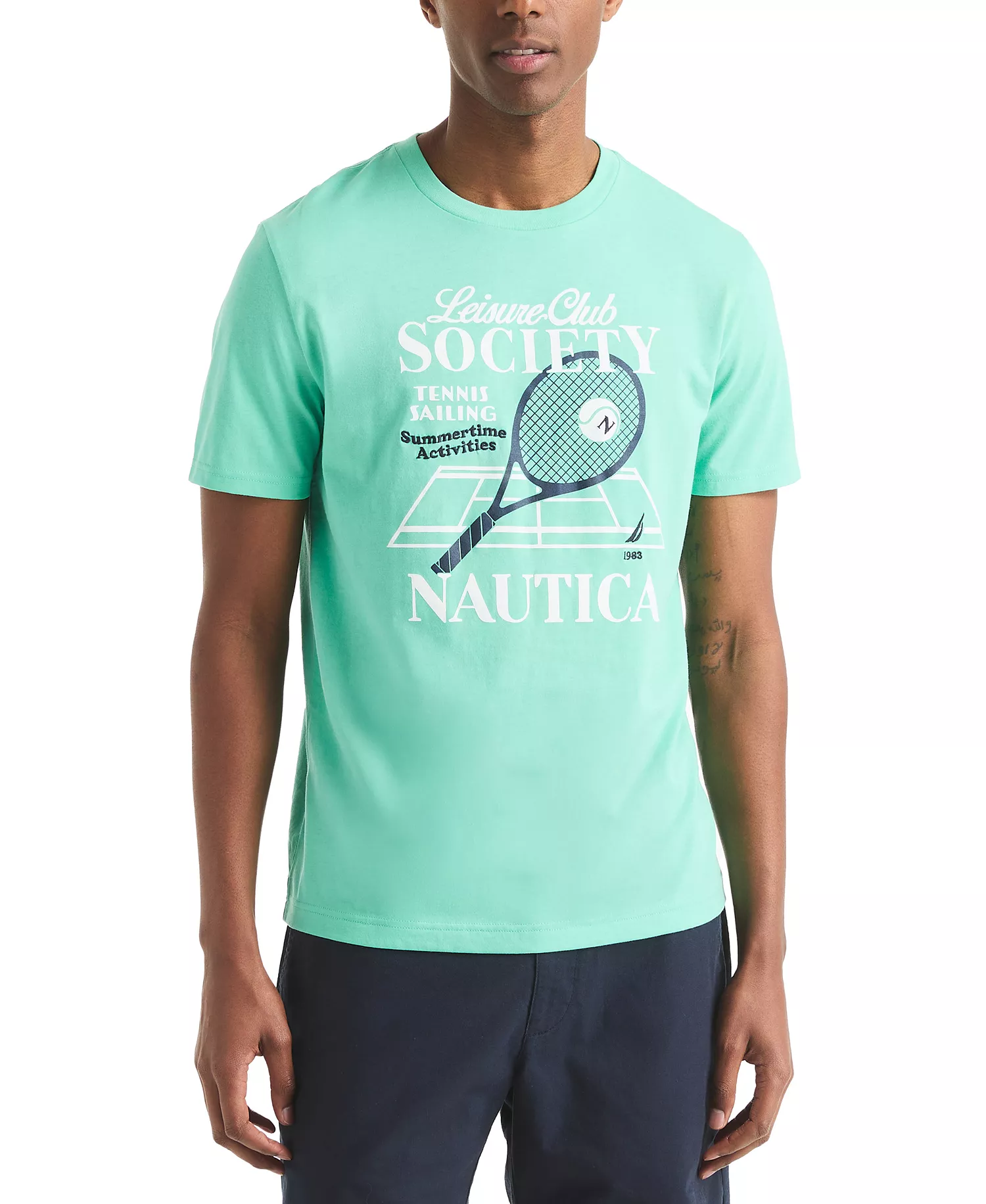 Men's Tennis Classic-Fit Graphic T-Shirt - Mint Sprig - 2XL