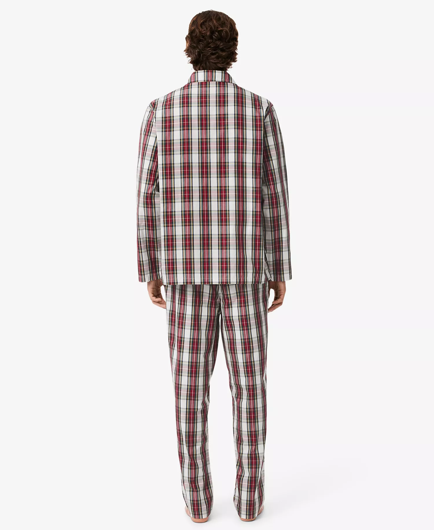 Men's Poplin Plaid Pattern Pajama Set - Ladybird/Multicolor - L