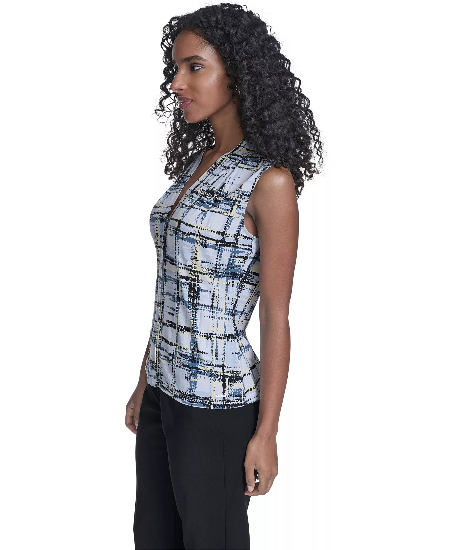 Petite Printed V-Neck Sleeveless Top - Zen Multi - P/L