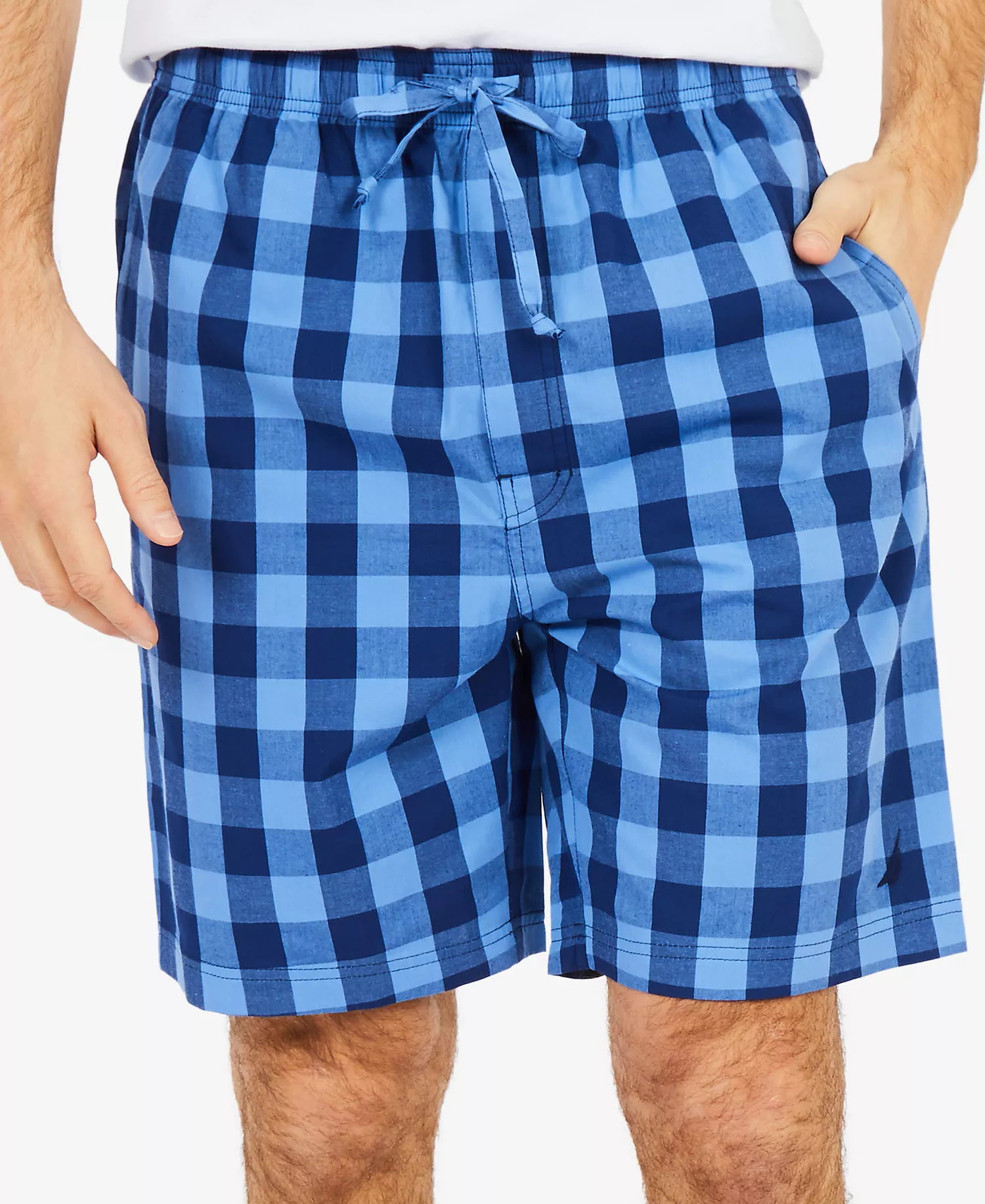 Men's Buffalo Plaid Pajama Shorts - Navy - M