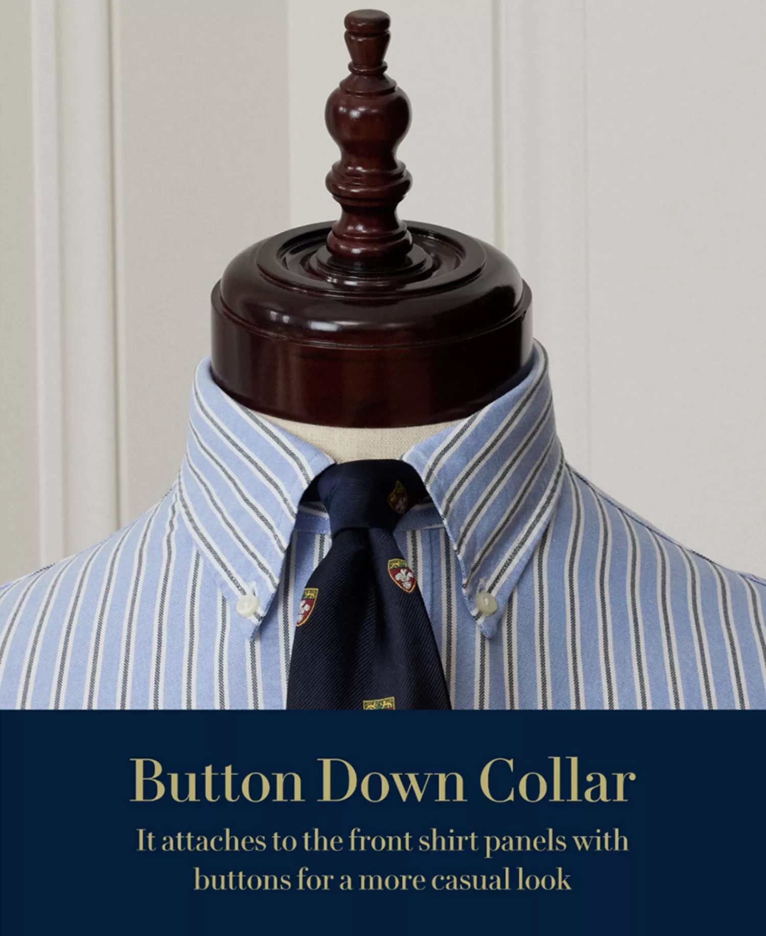 Men's Purepress Cotton Oxford Shirt - Blue/White - 15 32/33