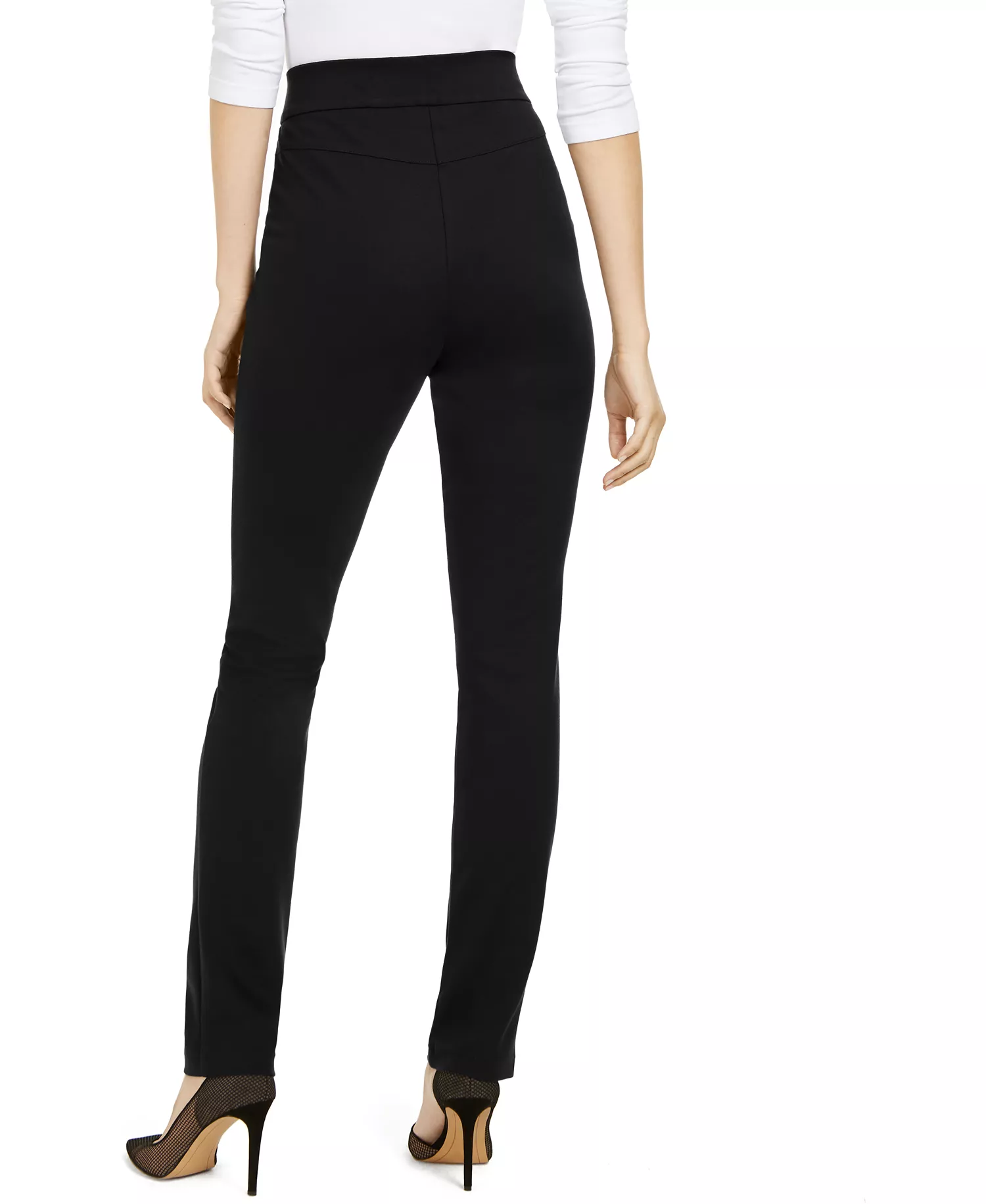 Petite High-Rise Zip-Pocket Pants, Created for Macy's - Deep Black - 0P