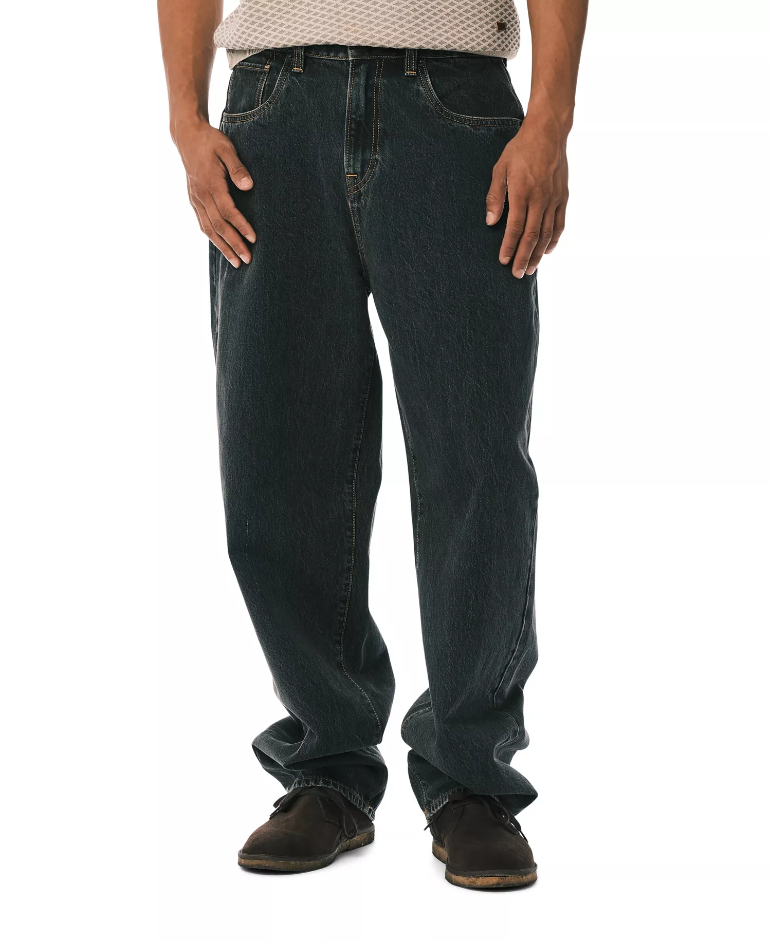 Men's Baggy-Fit Wide-Leg Jeans - Black - 29x30