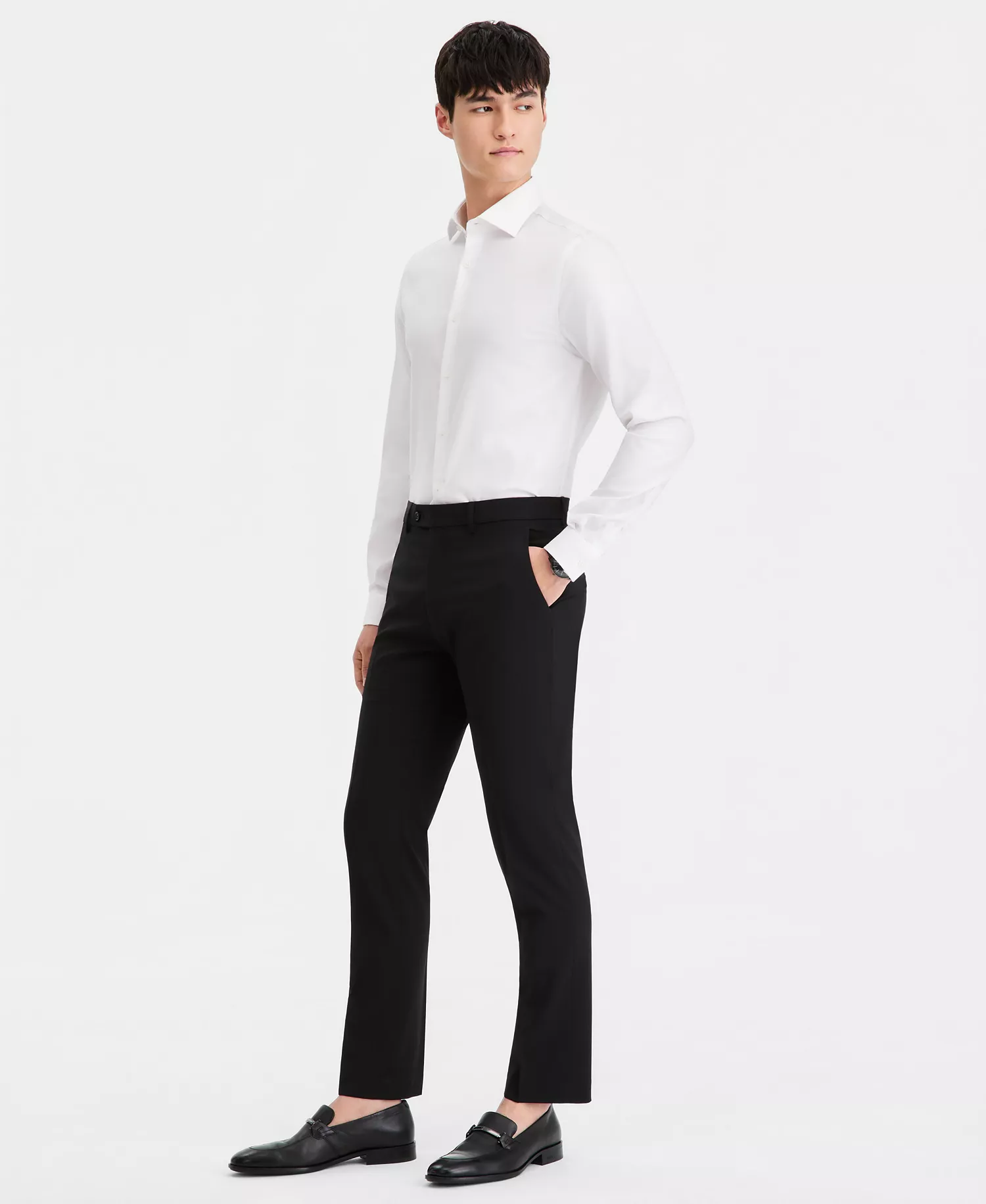 Men's Modern-Fit Wool TH-Flex Stretch Suit Separates Pant - Black - 29 - 29