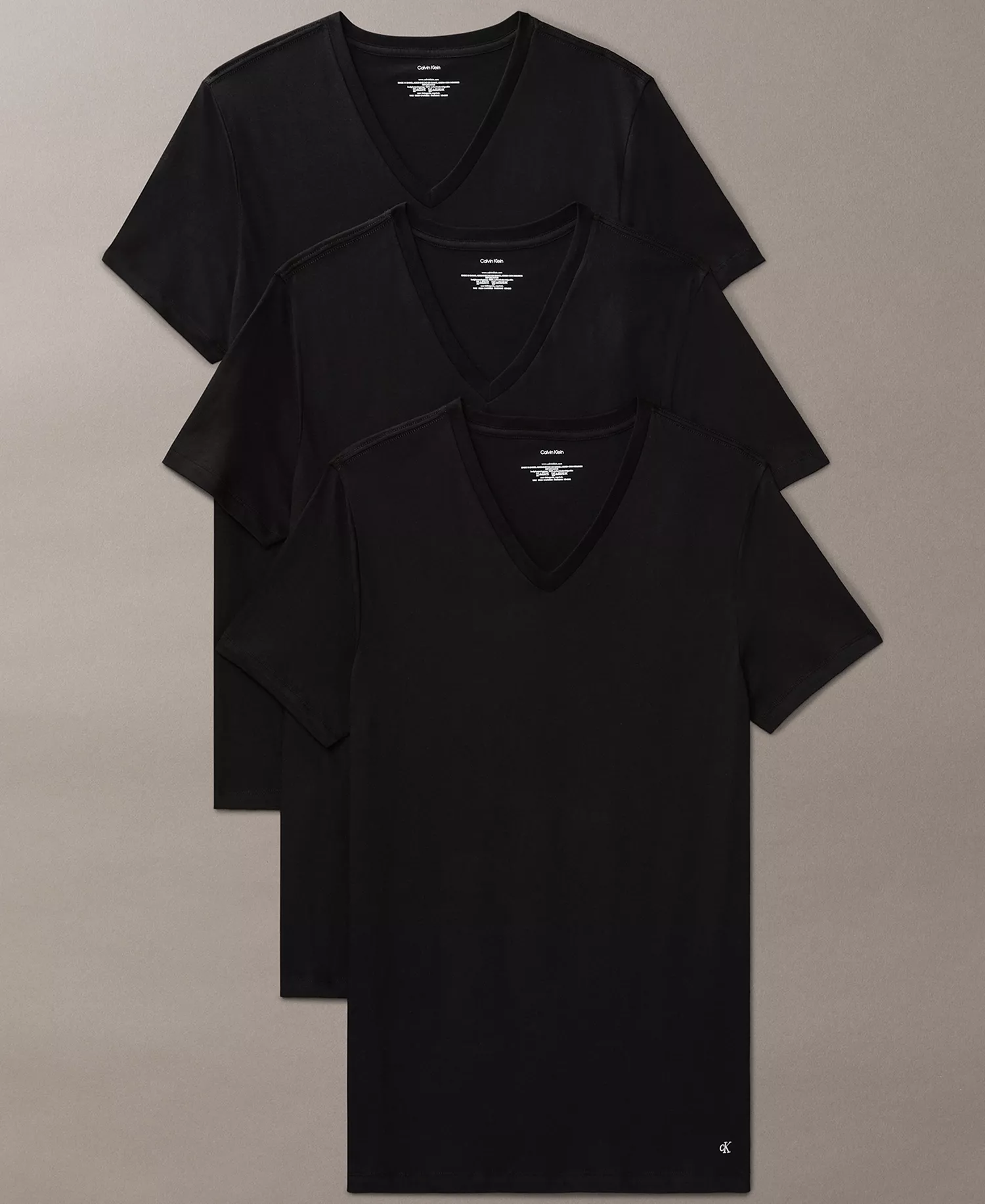 Men's 3-Pack Cotton Classics V-Neck T-Shirts - Black - L