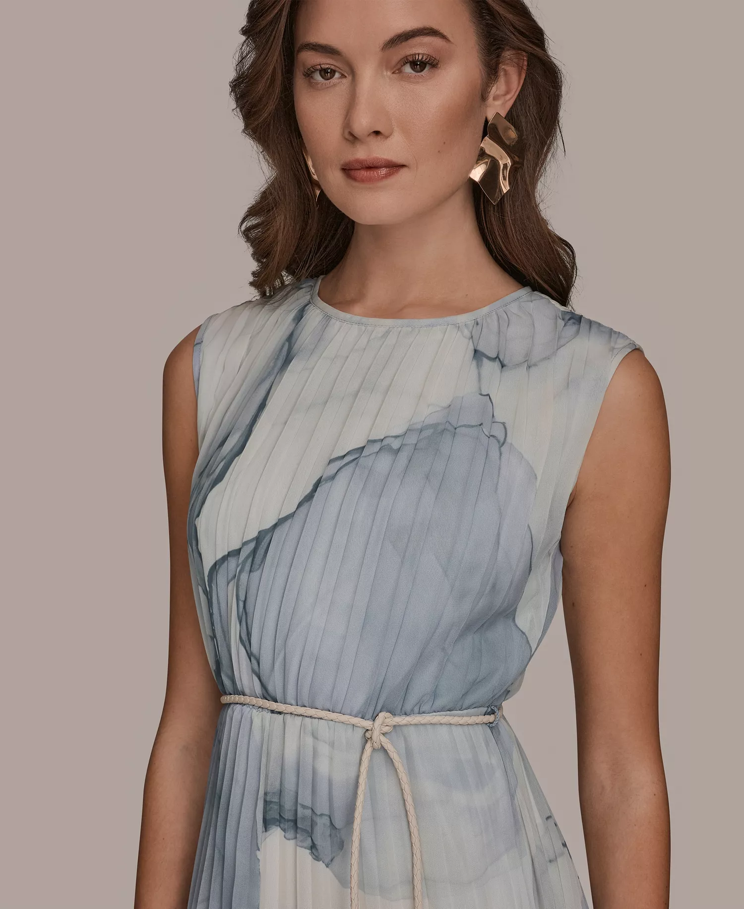 Women's Sleeveless Pleated A-Line Midi Dress - Dusk Multi - 10