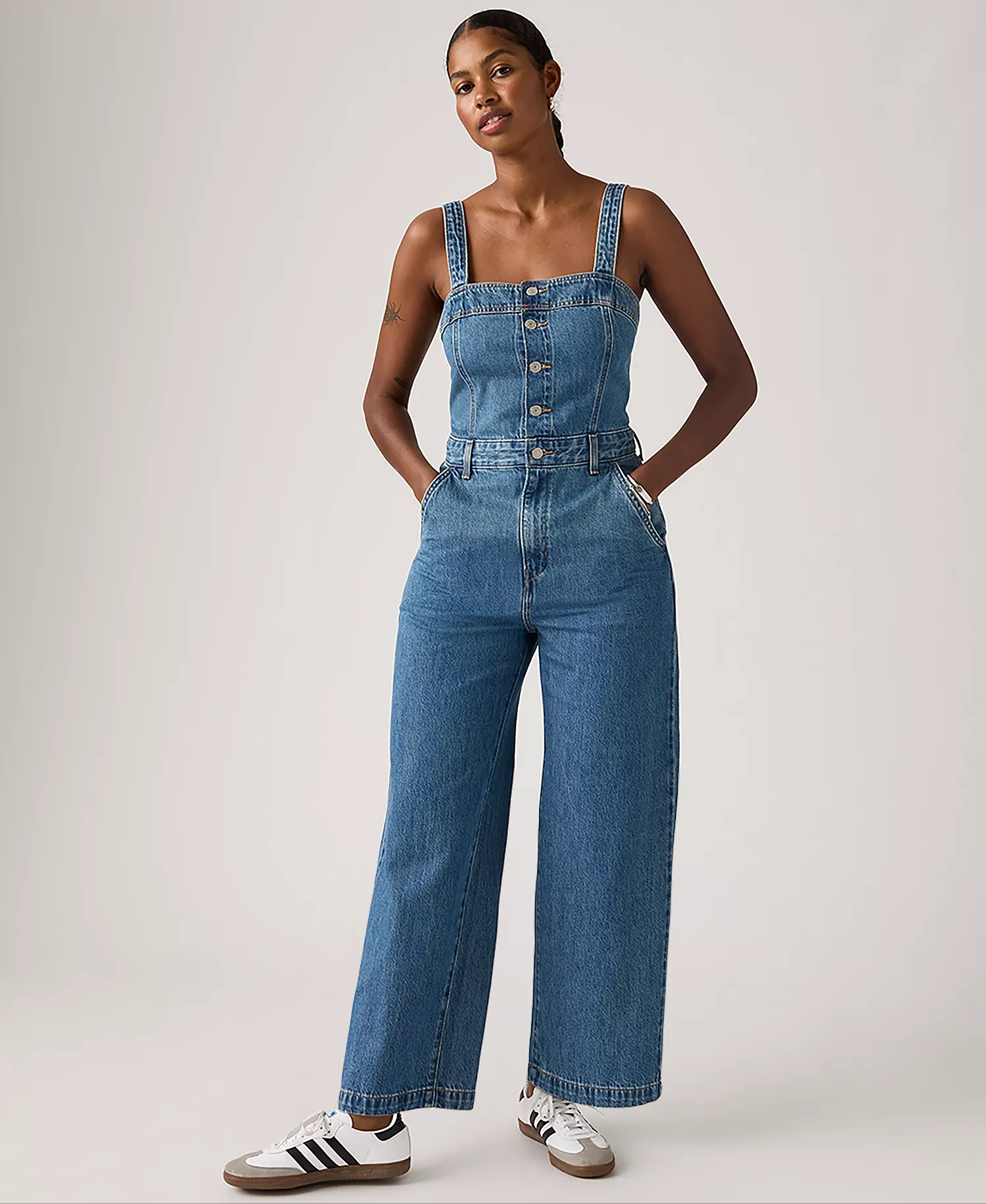 Women's Square Neck Jumpsuit - Oh My Goodness - L
