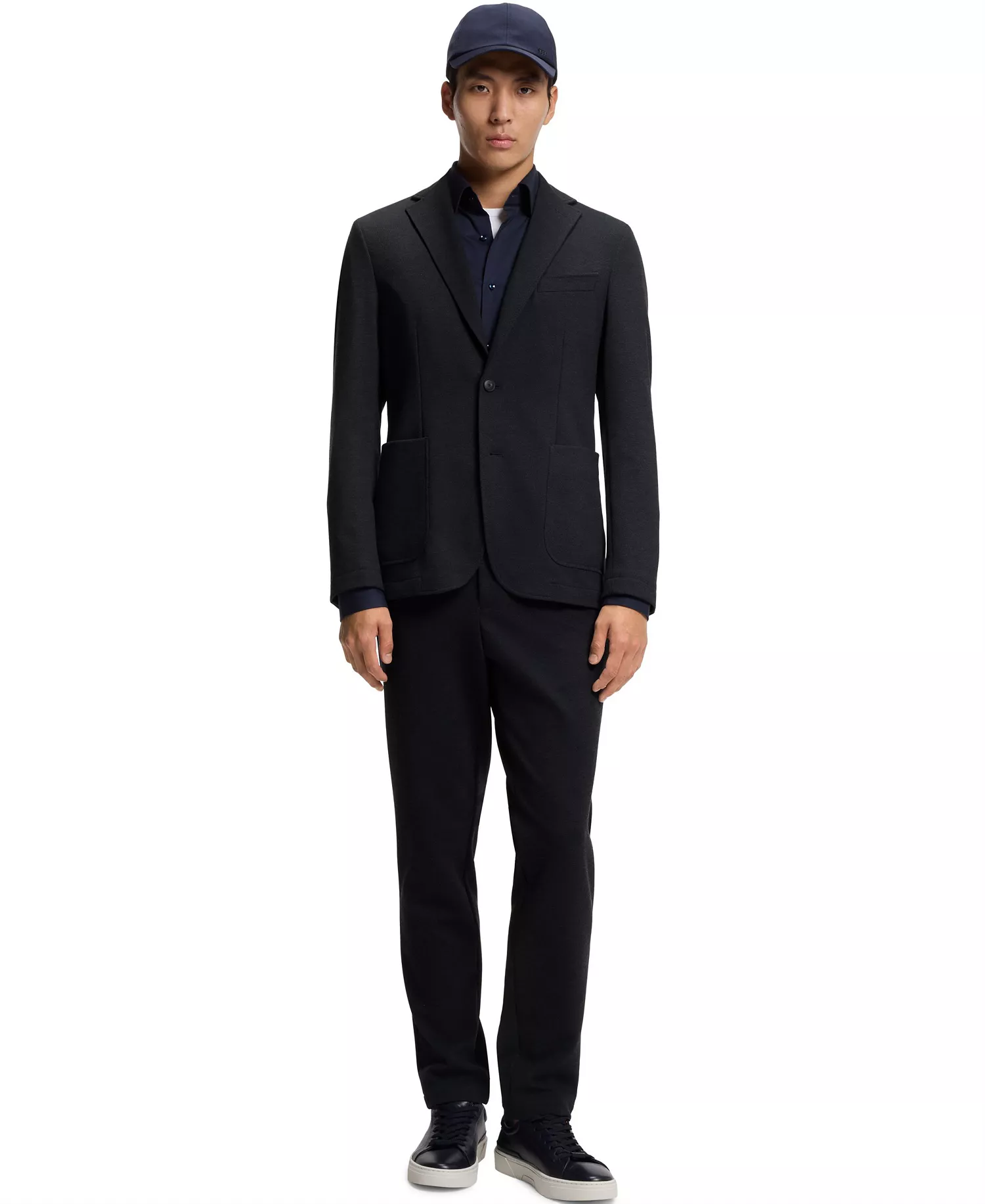Men's Performance-Stretch Slim-Fit Blazer - Dark Blue - 36R