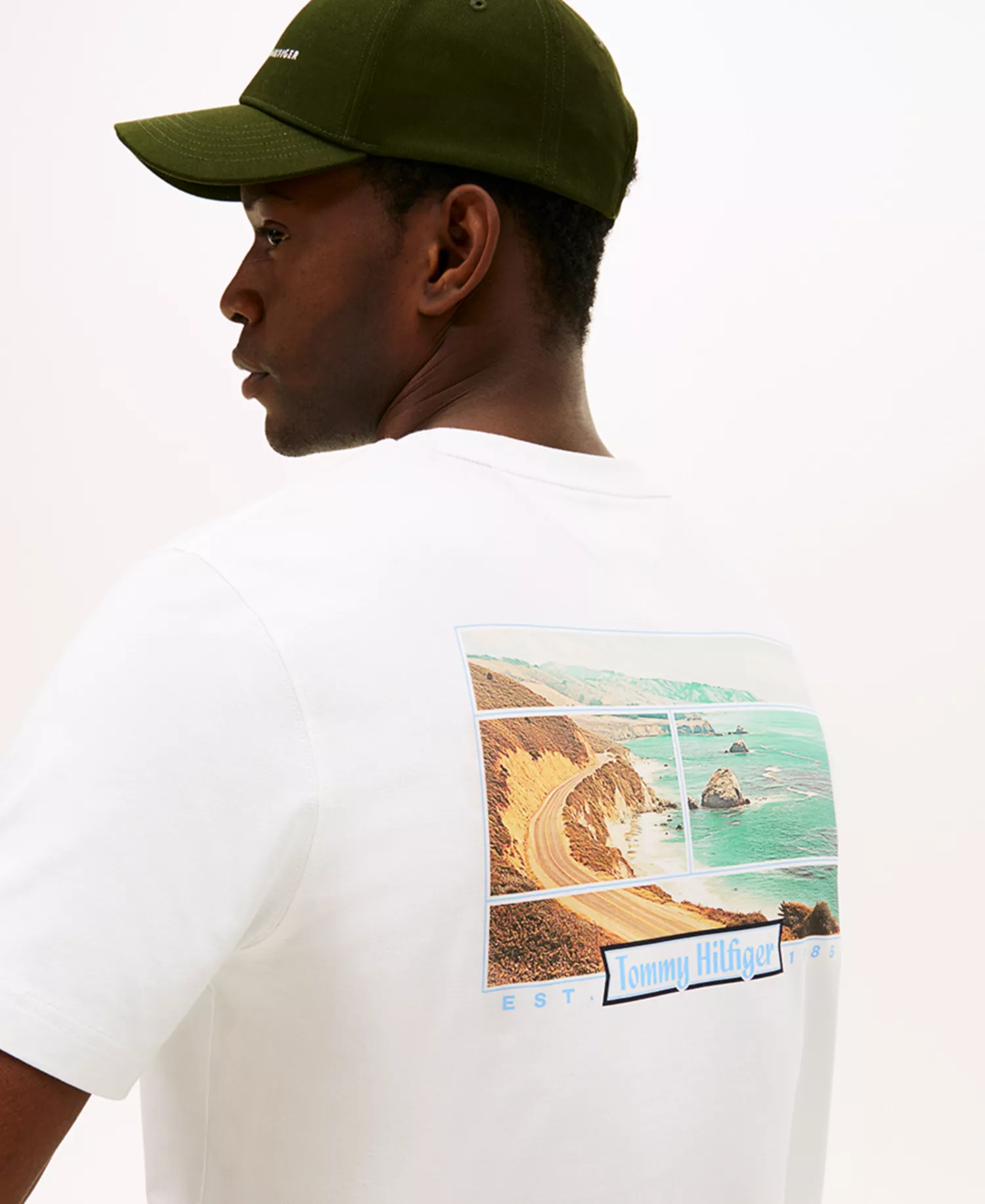 Men's Coast Photo Print T-Shirt - White - L