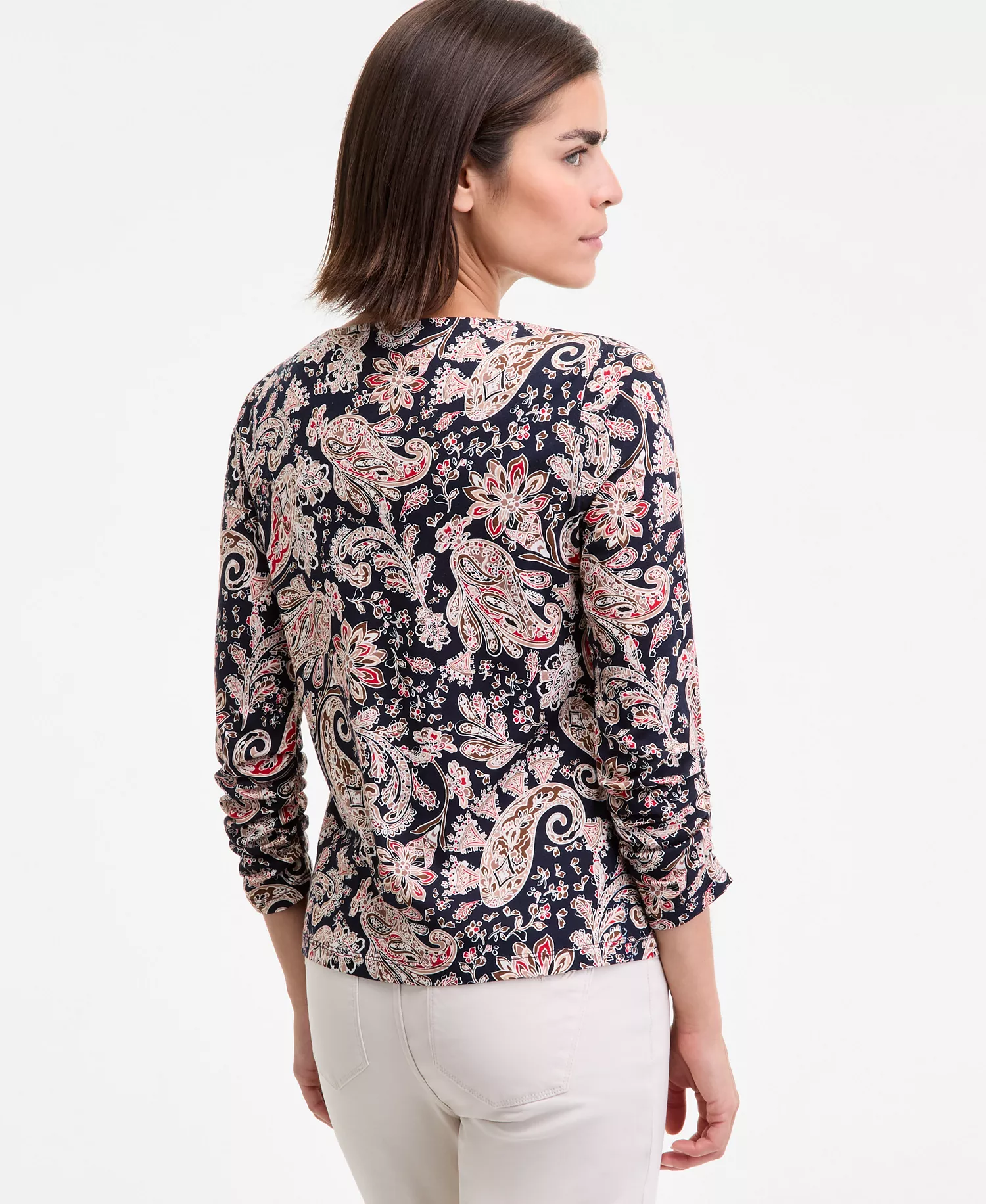 Nautica Women's Boat-Neck Paisley-Print Top - Night Sky Multi - XS