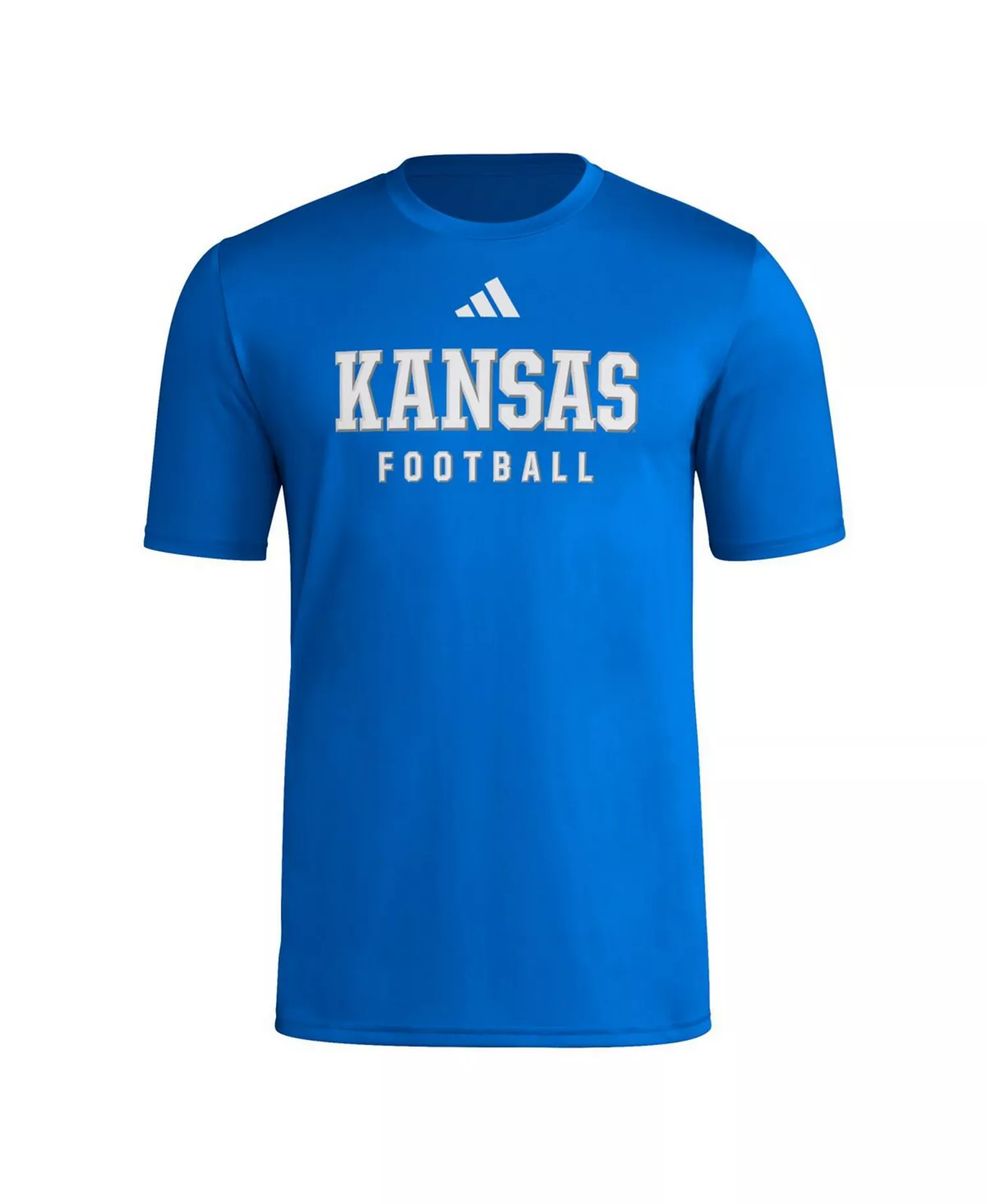 Men's Royal Kansas Jayhawks Locker Practice Football Pre-Game T-Shirt - Royal - 2XL