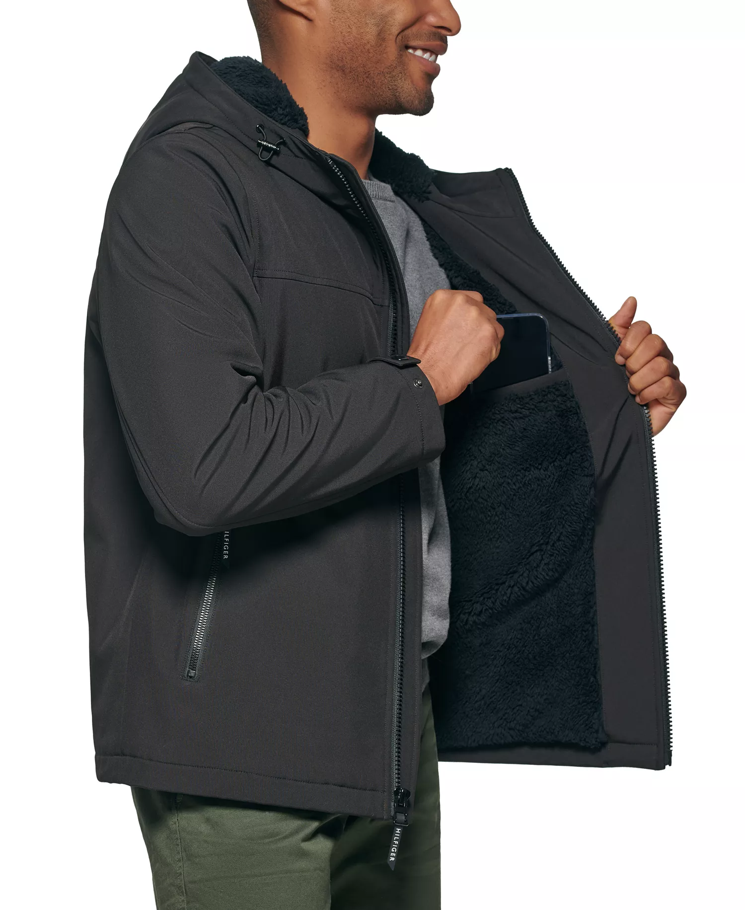 Men's Softshell Hooded Jacket - Black - 2XL