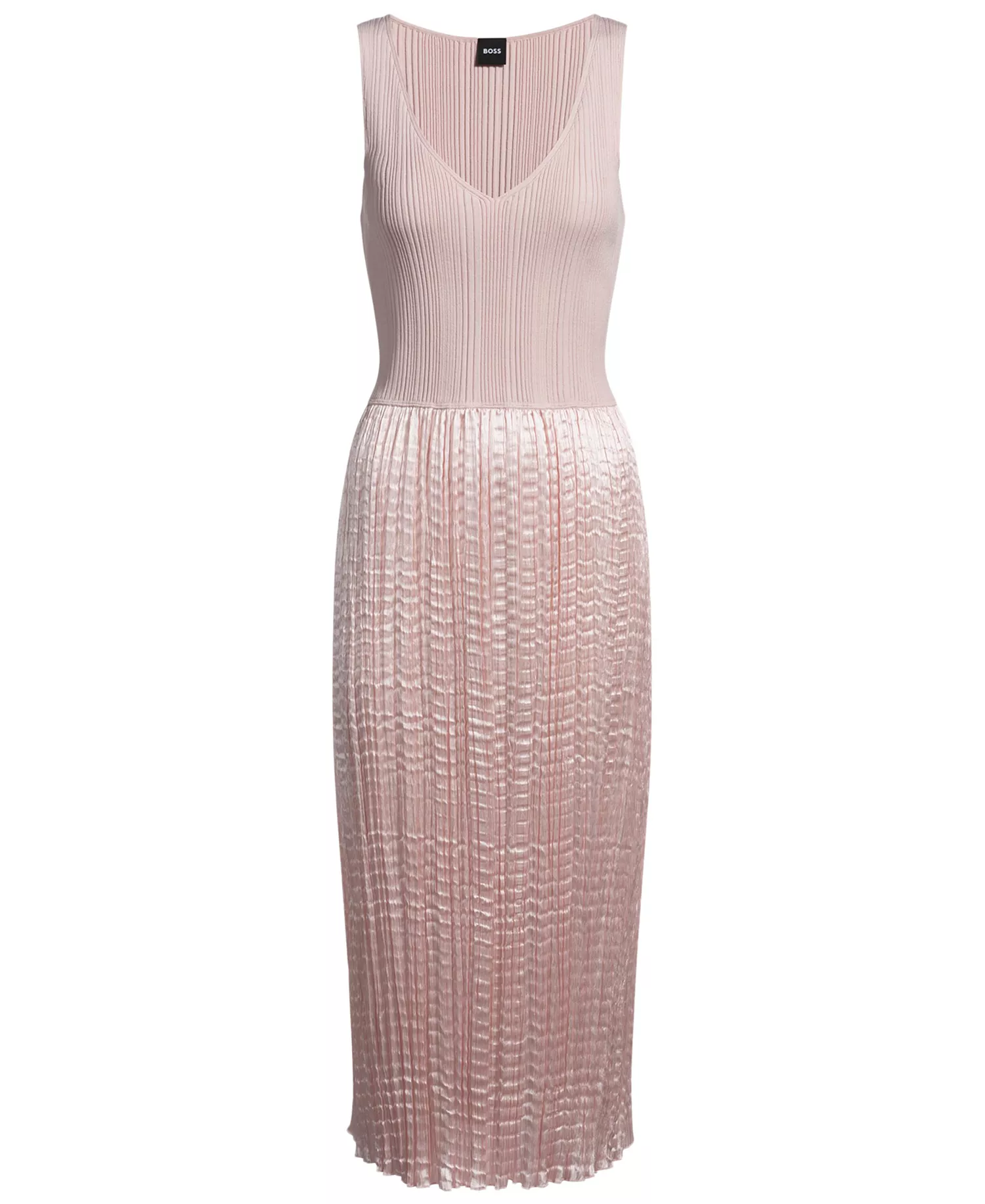 Women's Structured Knitted Dress - Open Pink - L