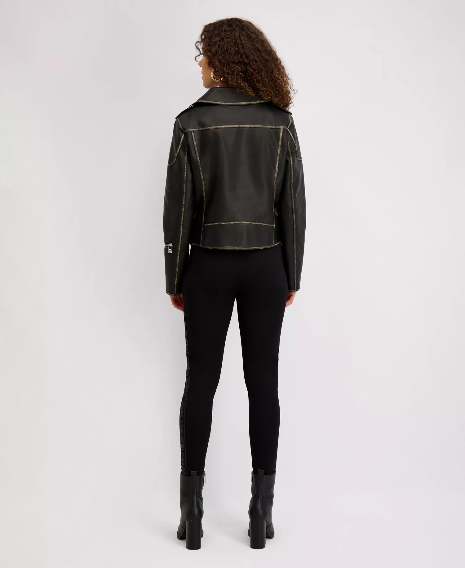 Women's Asymmetric Faux Leather Belted Moto Coat, Created for Macys  - Black - L