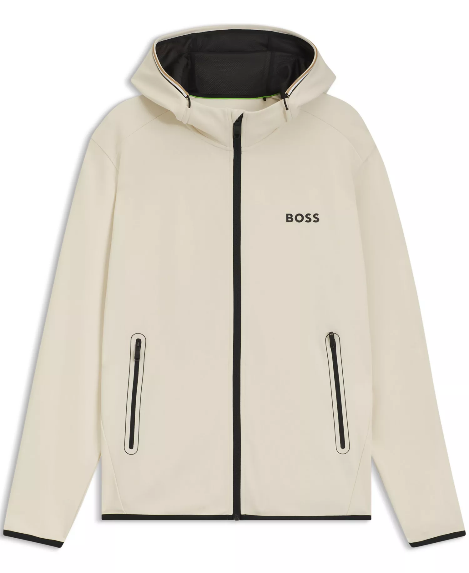 Men's Active Stretch-Gabardine Zip-Up Hoodie - Open White - 3XL