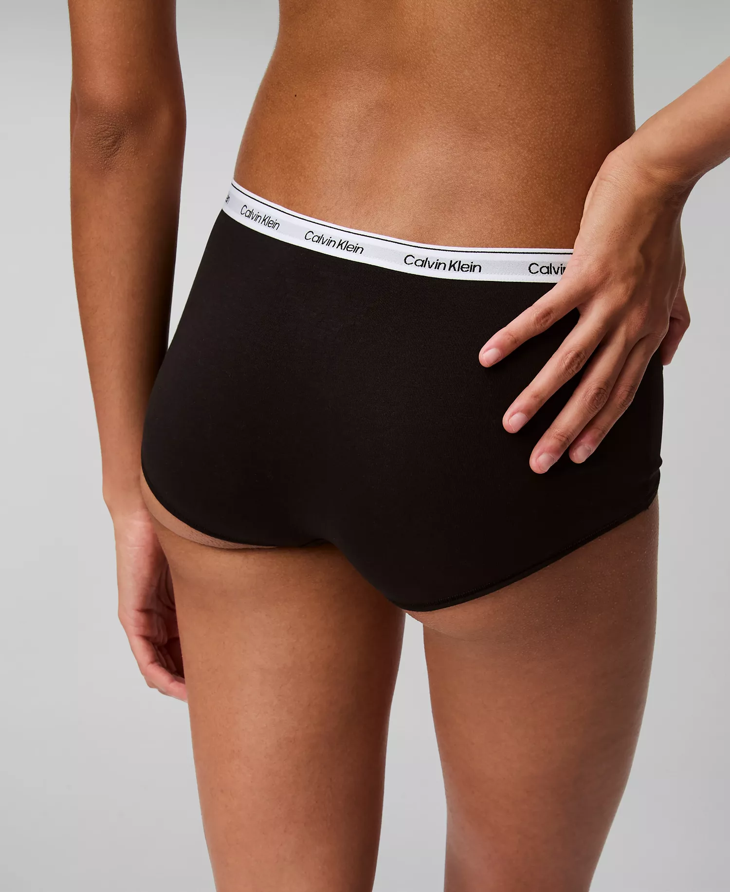 Women's Modern Logo Boyshort Underwear QD5195 - Black - L