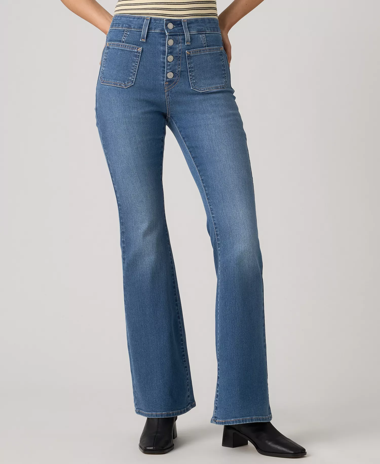 Women's 726 Patch Pocket High Rise Slim Fit Flare Jeans - Beginning To The End - 24