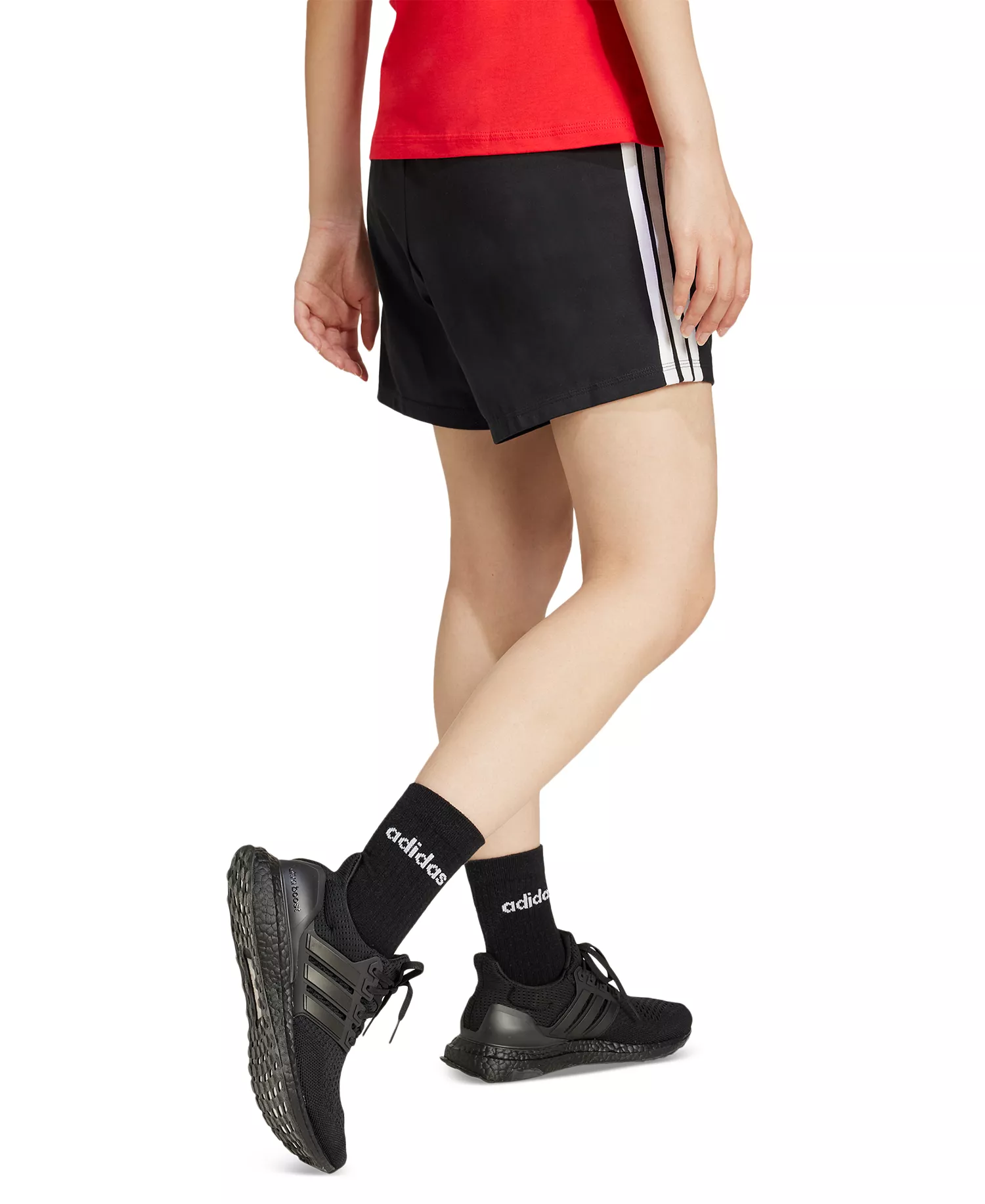 Women's Essential Drawstring Pull-On Shorts - Black/White - L