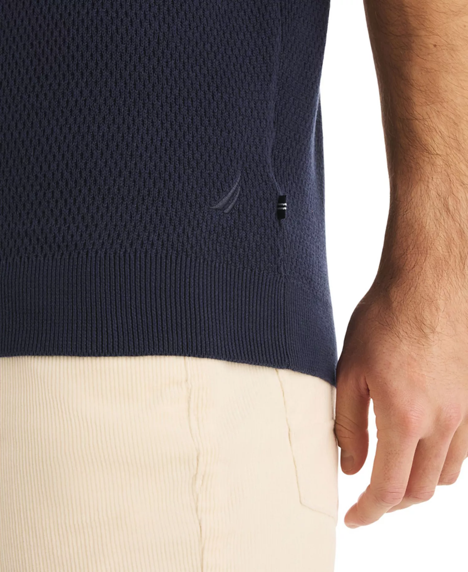 Men's Milano Collar Polo Sweater - Navy Seas - 2XL