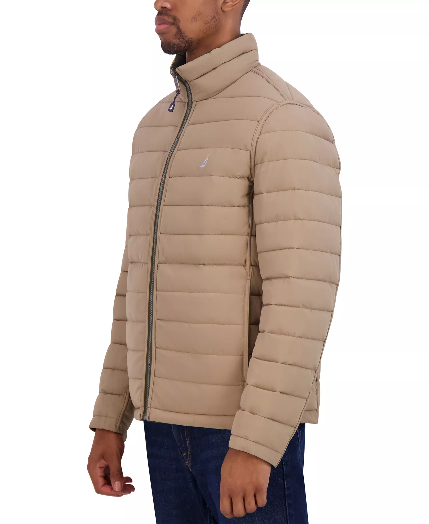 Men's Reversible Quilted Puffer Jacket - Dark Forest/Taupe - XL