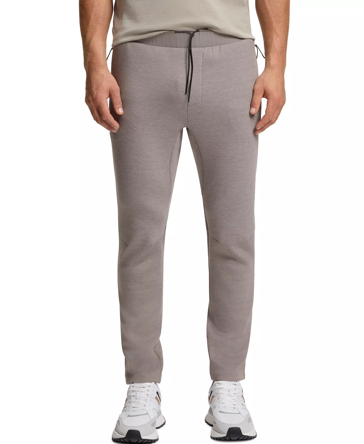 Men's Reflective Detail Regular-Fit Tracksuit Bottom Pants - Open Gray - L