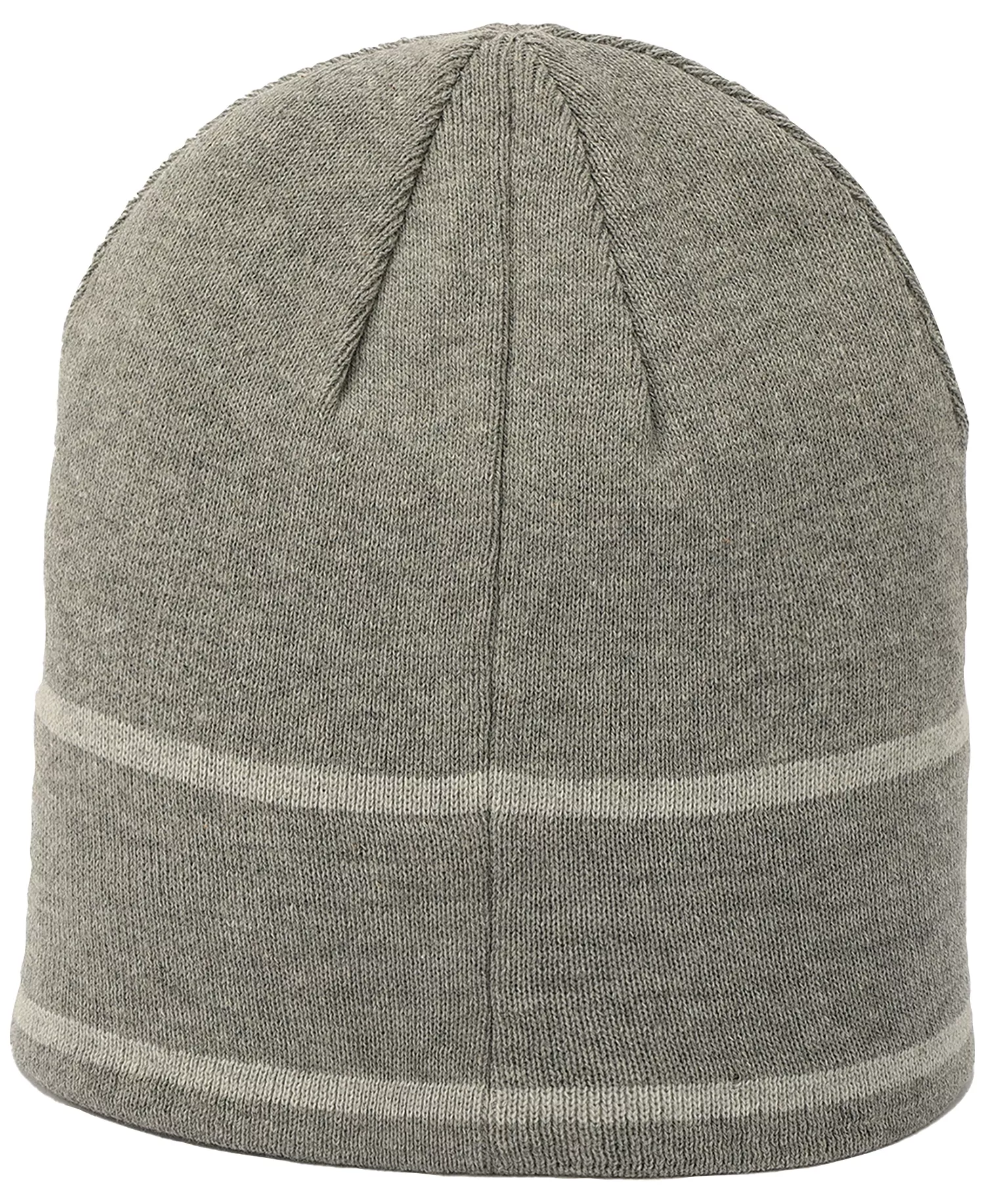 Men's Jacquard Stripe Logo Beanie - Medium Grey - ONE SIZE