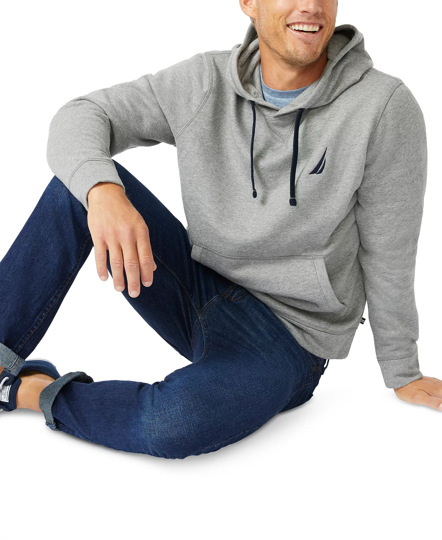 Men's Logo Fleece Hoodie - Stone Grey Heather - 3XL