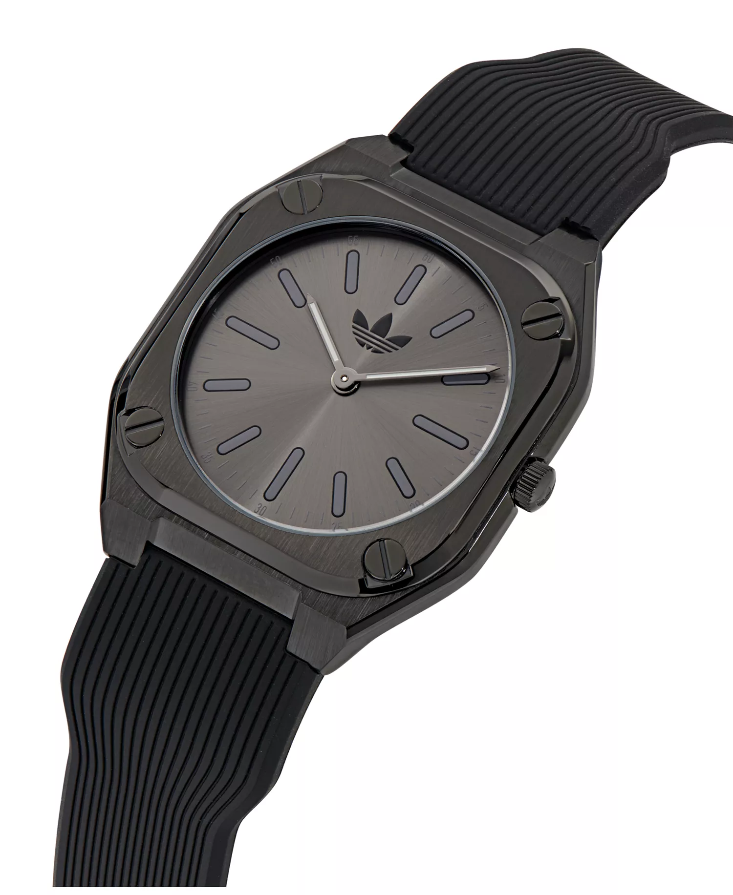 Unisex Analog Black Silicone Watch, 39mm - Black - No Size