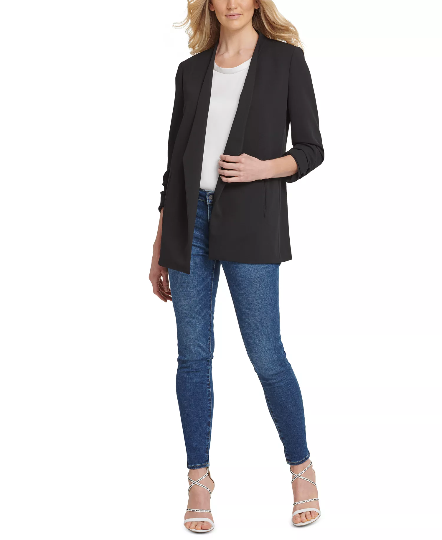Essential Open Front Jacket  - Black - L