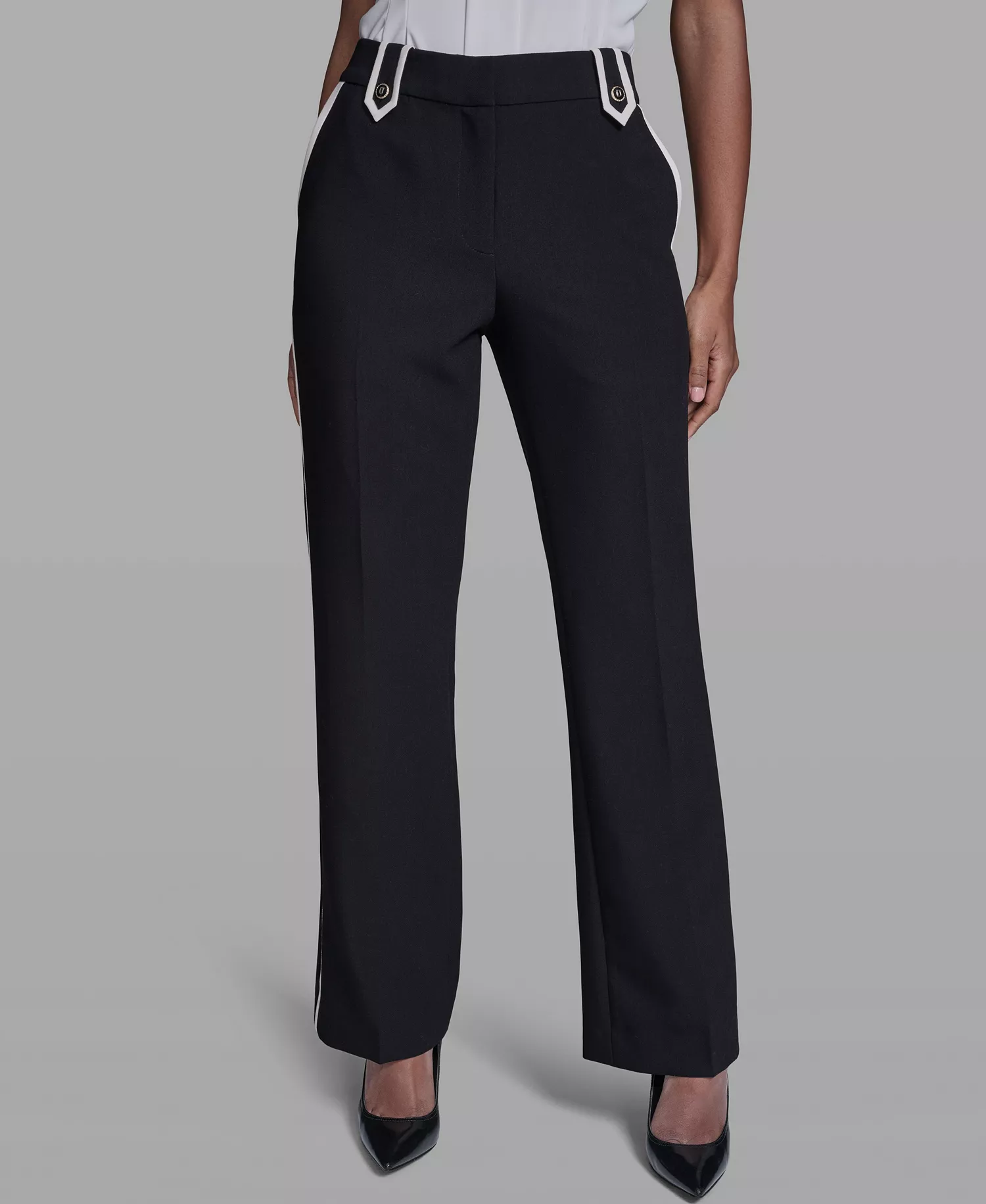 Women's Flare Pants - Black/Bisque - 0