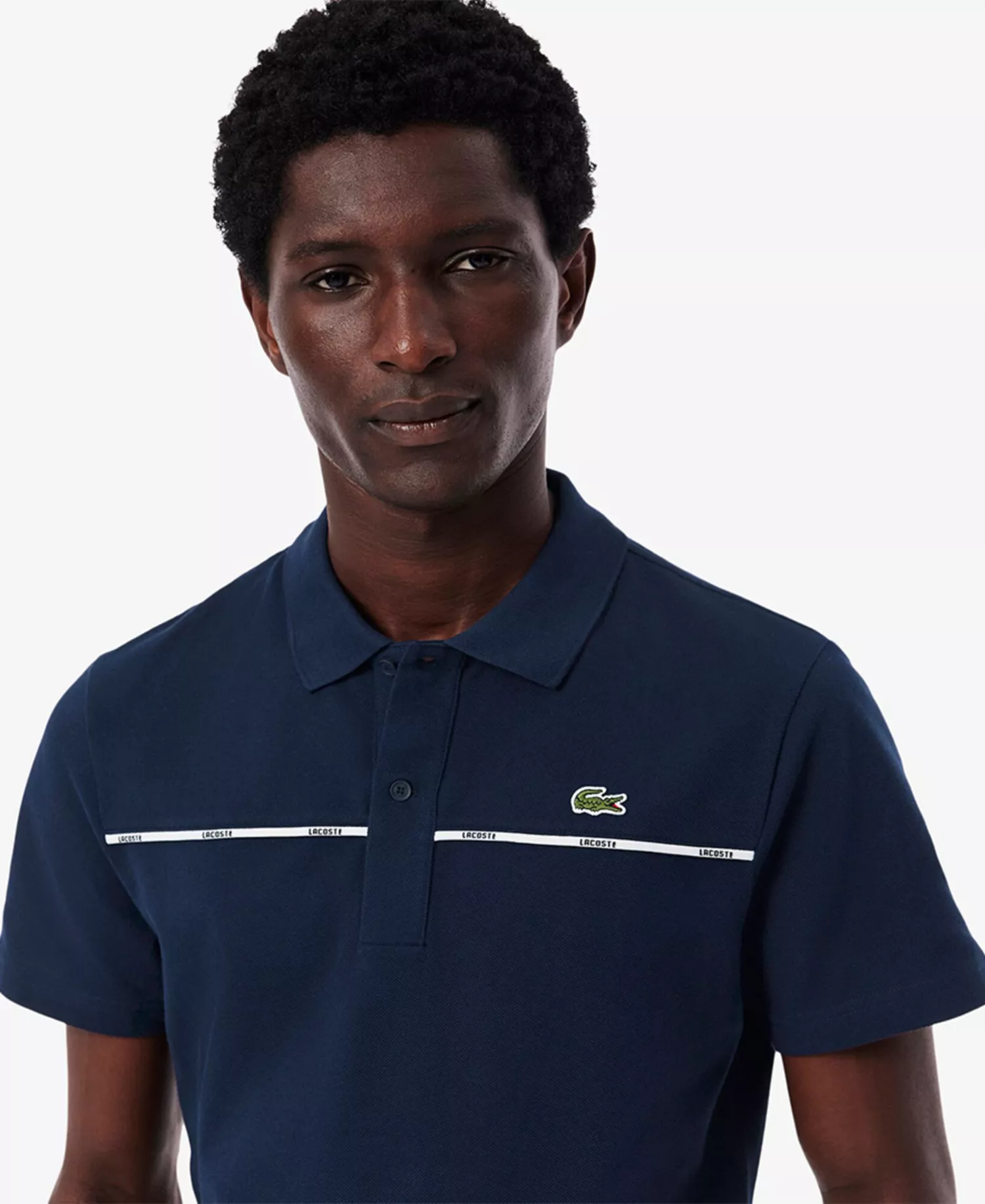 Men's Ribbed Collar Polo Shirt - Navy Blue - 2XL