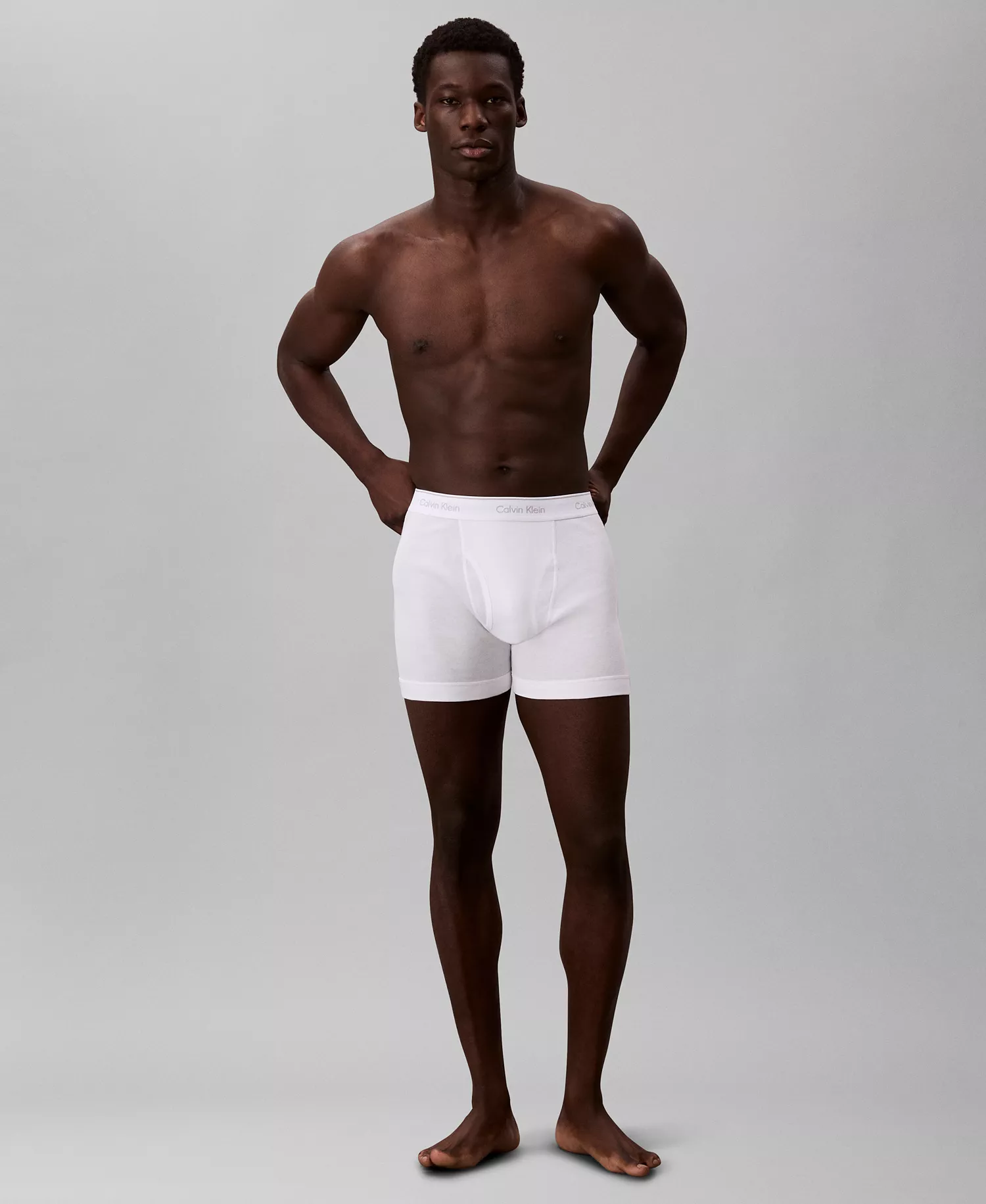 Men's 5+1 Bonus Pack Classic Cotton Boxer Briefs  - Black - L